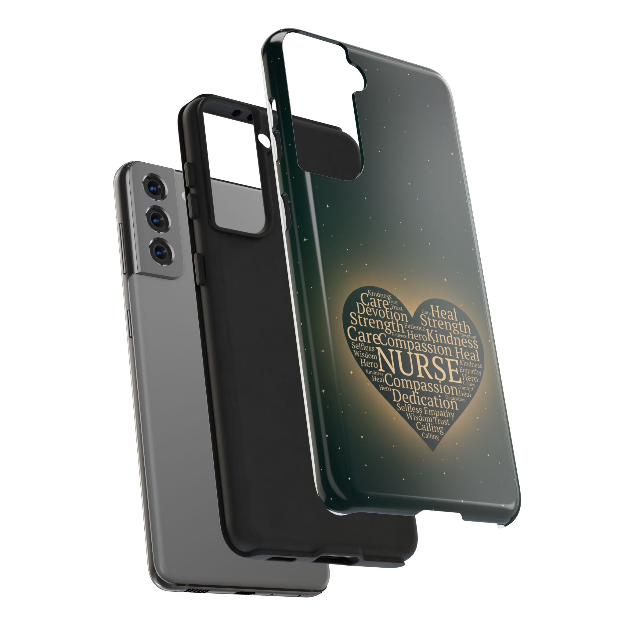 Nurse Heart Tough Phone Case — Inspirational Word Cloud Tribute - iphone and Samsung Galaxy series