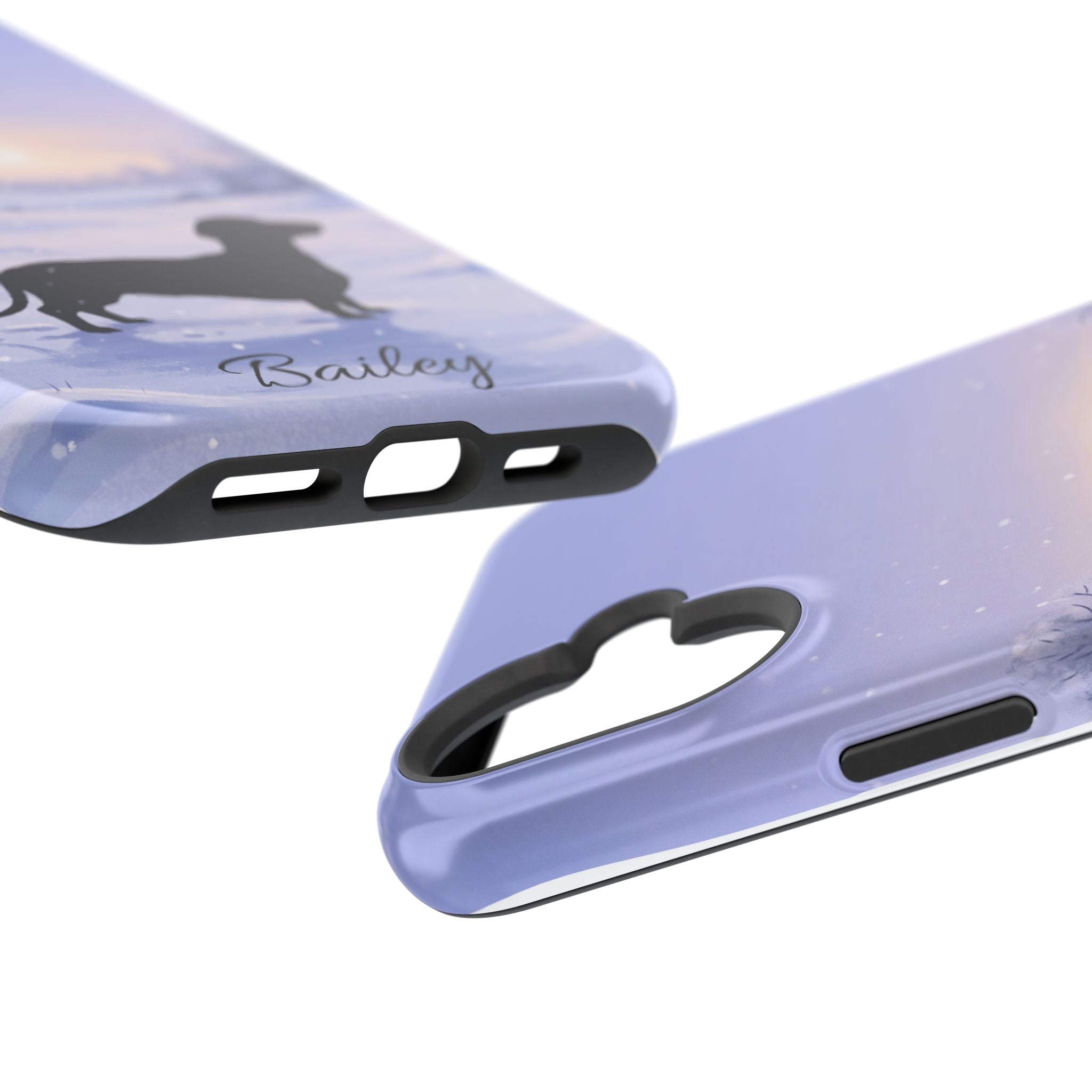 Personalized Dachshund Winter Snow Phone Case — Wireless Charging Cover
