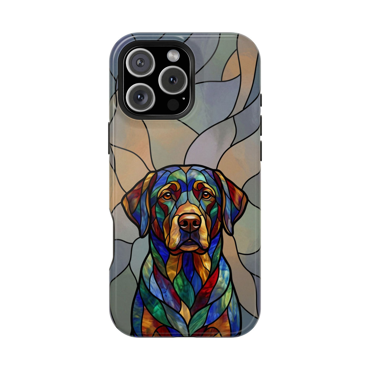 Stained Glass Labrador Phone Case — Tough Magnetic Case with Wireless Charging