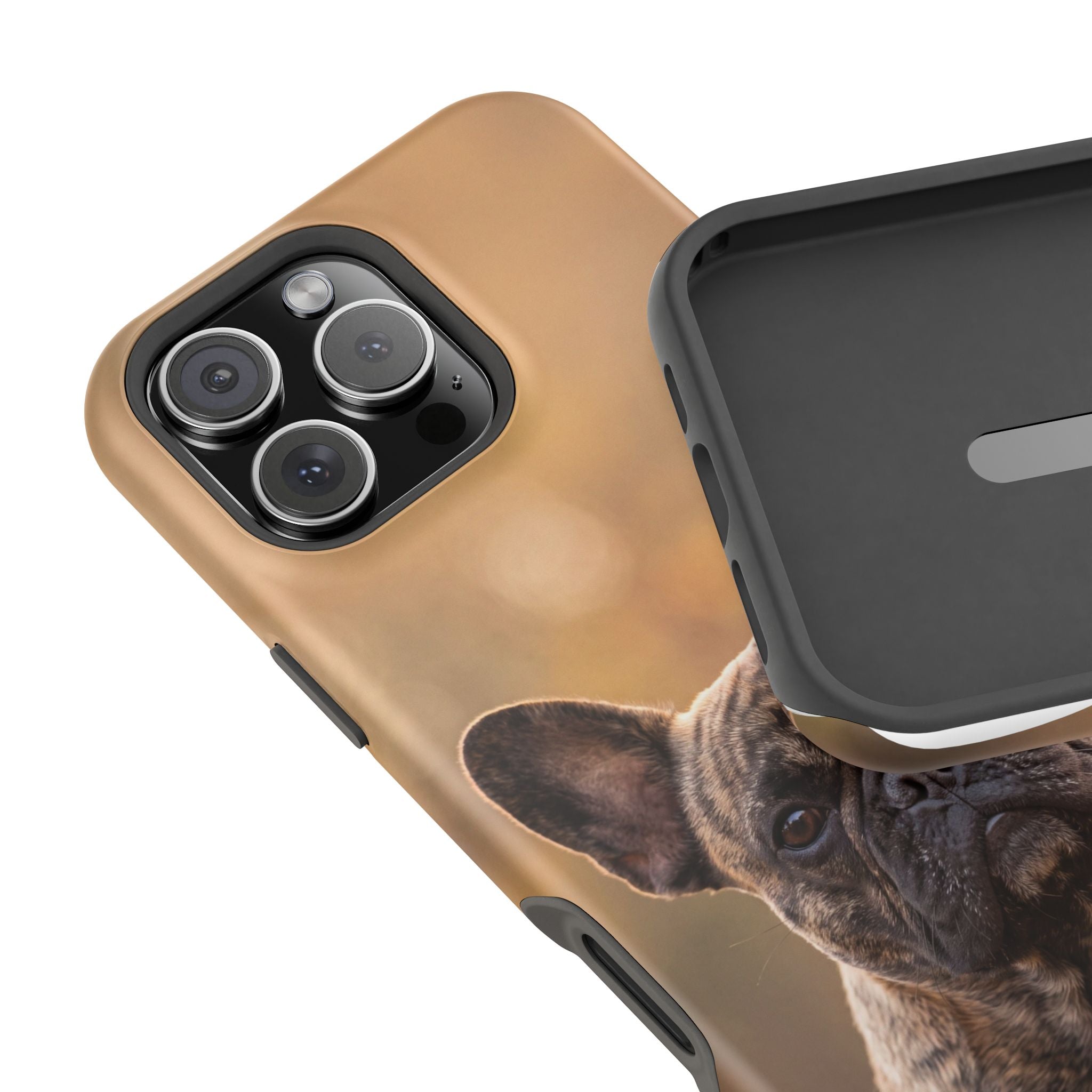 Brindle French Bulldog Phone Case — Impact-Resistant Wireless Charging Cover