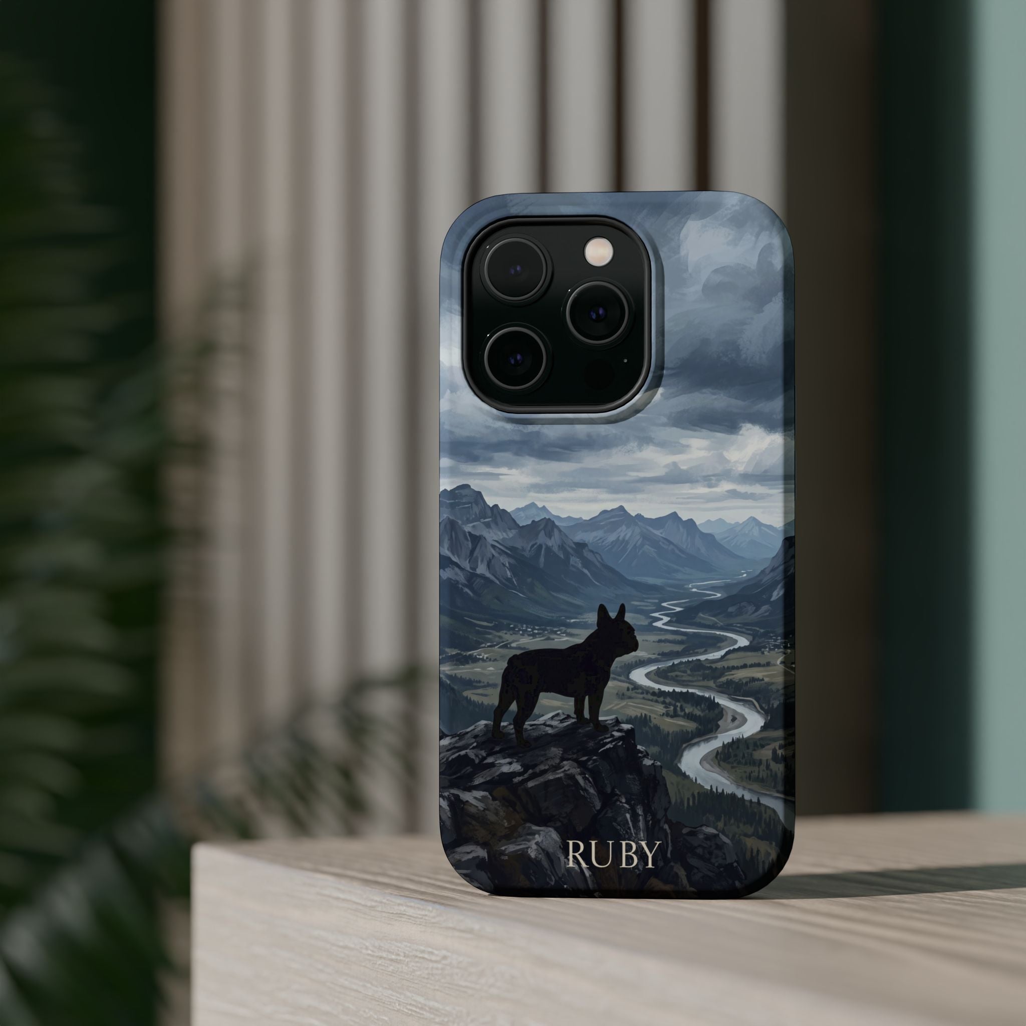 Personalized French Bulldog Mountain Valley Phone Case — Wireless Charging Cover