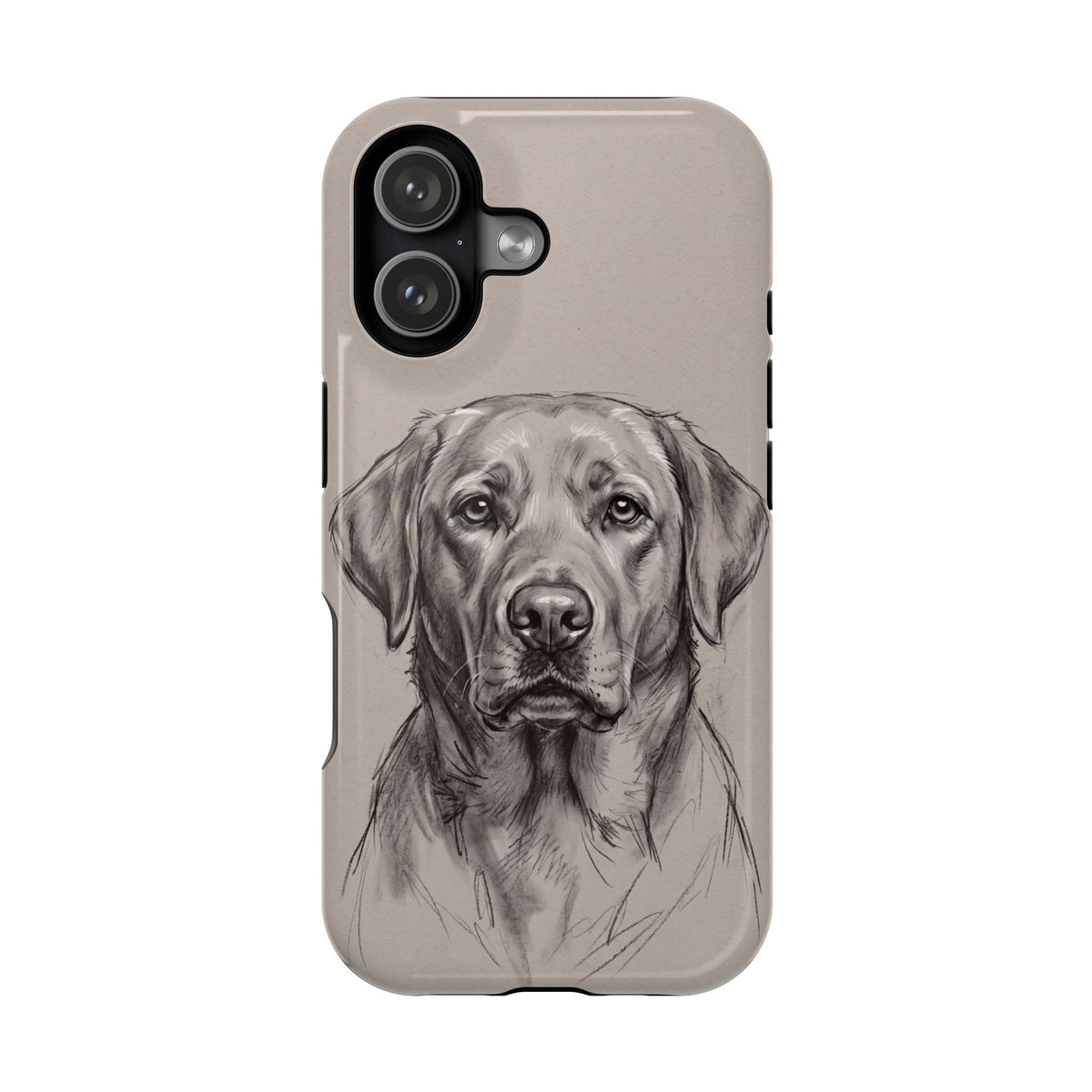 Charcoal Sketch Labrador Phone Case — Tough Magnetic Case with Wireless Charging