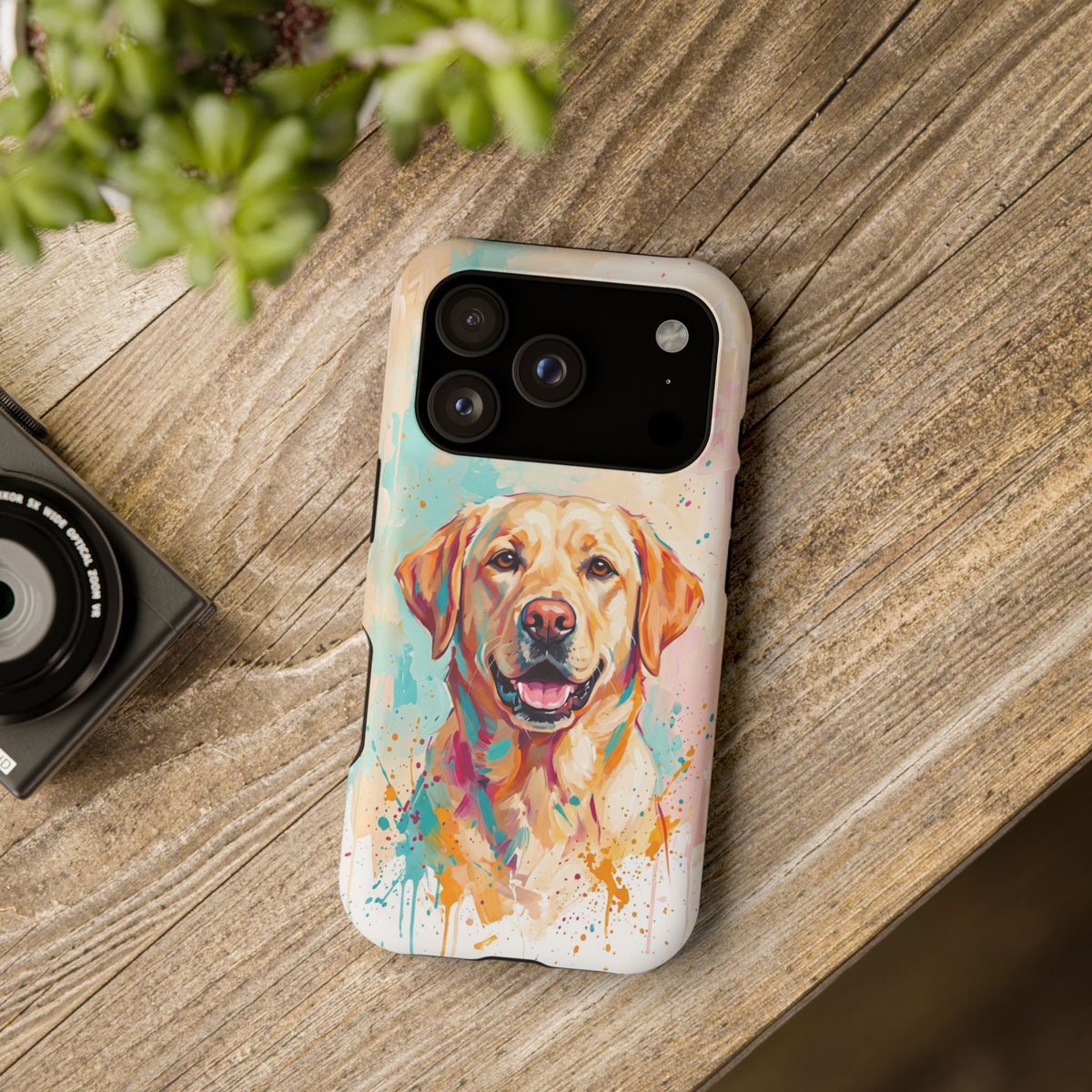 Yellow Labrador Colour Splash Phone Case — Tough Magnetic Case with Wireless Charging