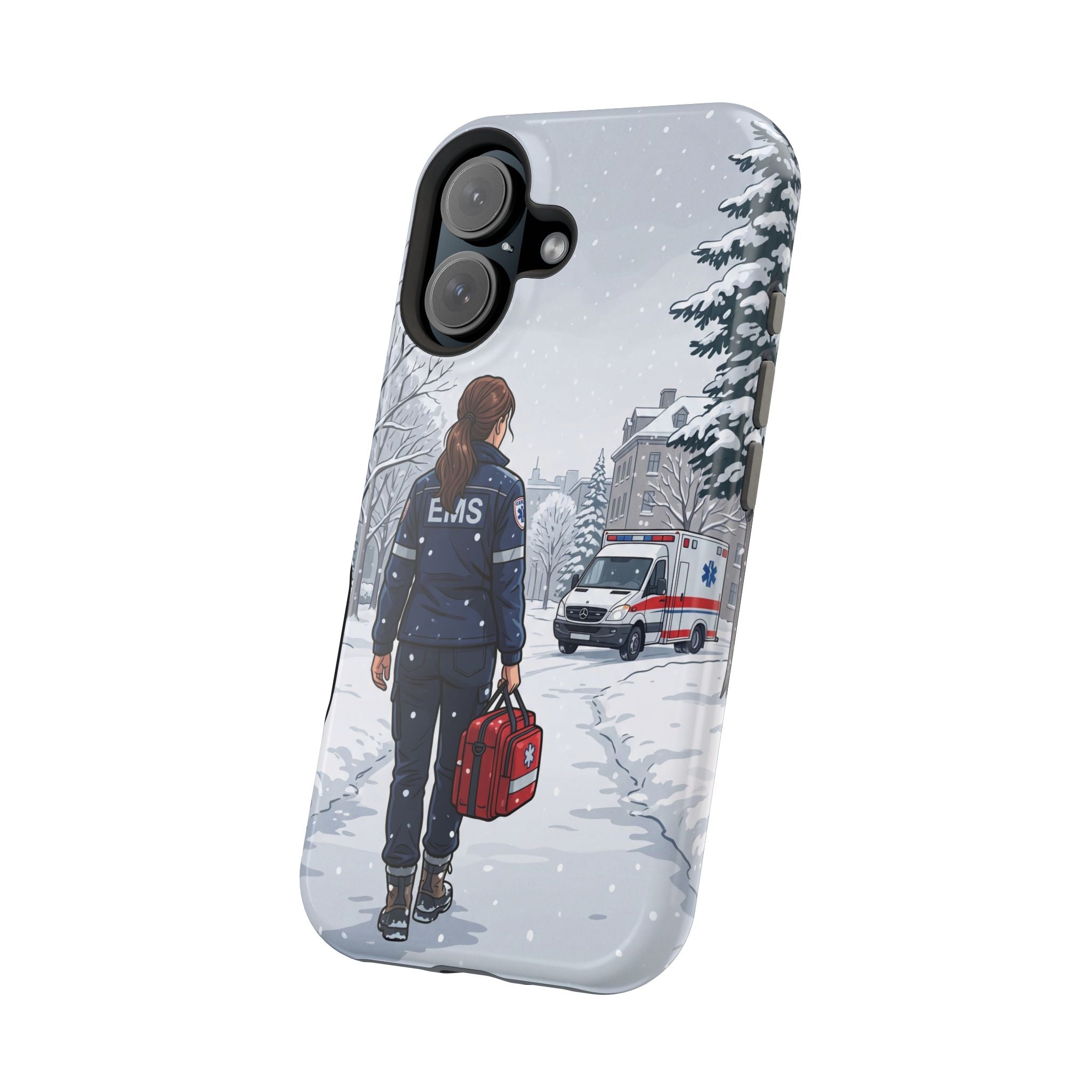 Paramedic/EMT Winter Phone Case — Magnetic Wireless Charging Cover