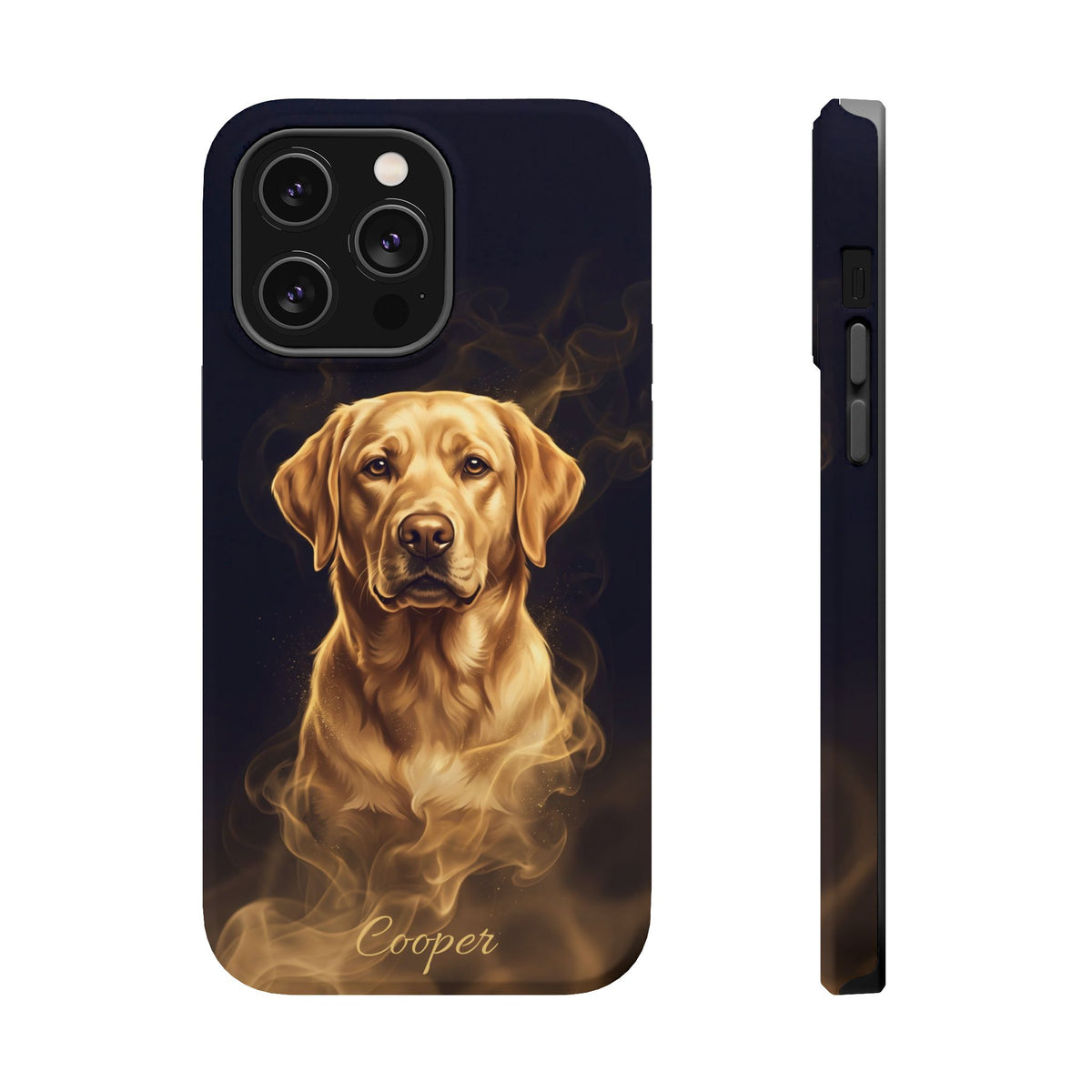 Personalized Gold Smoke Labrador Phone Case — Tough Magnetic Case with Wireless Charging