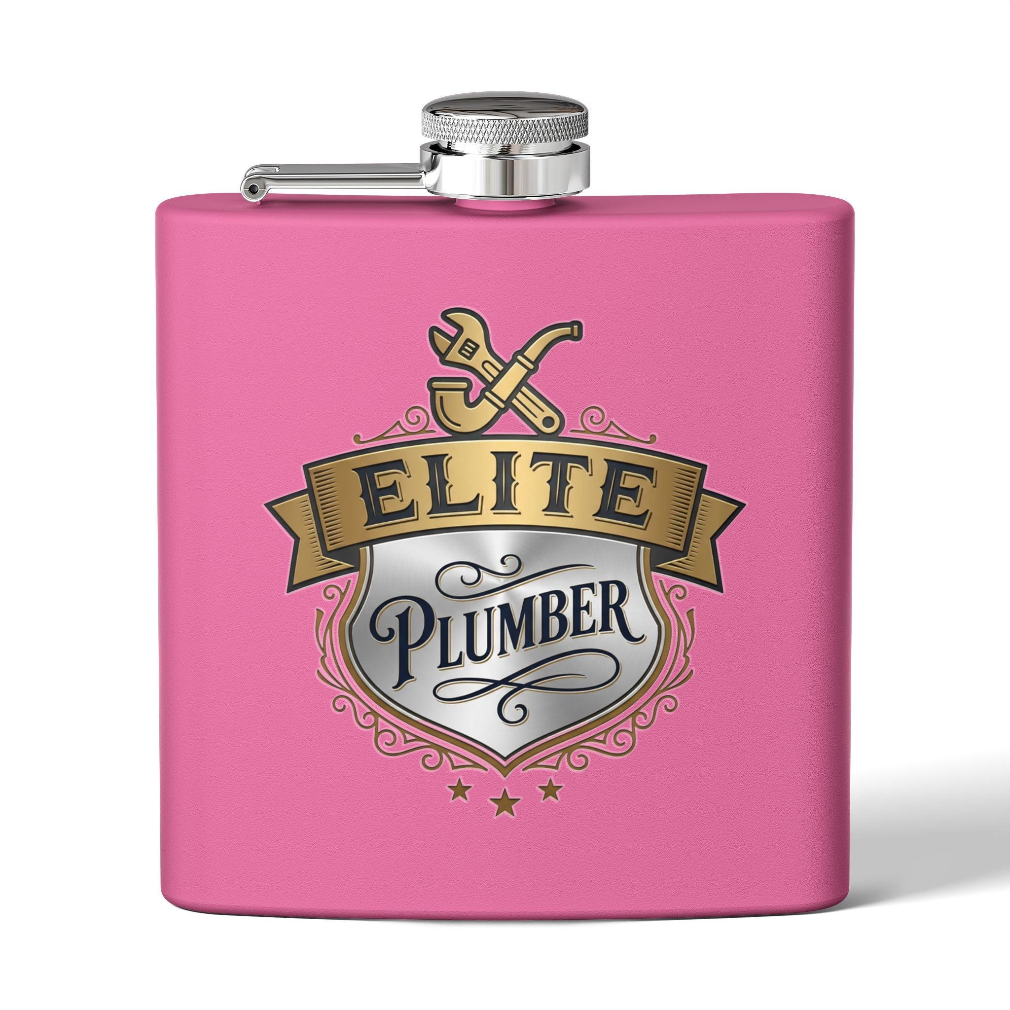 Flask — "Elite Plumber" 6oz Stainless Steel Hip Flask