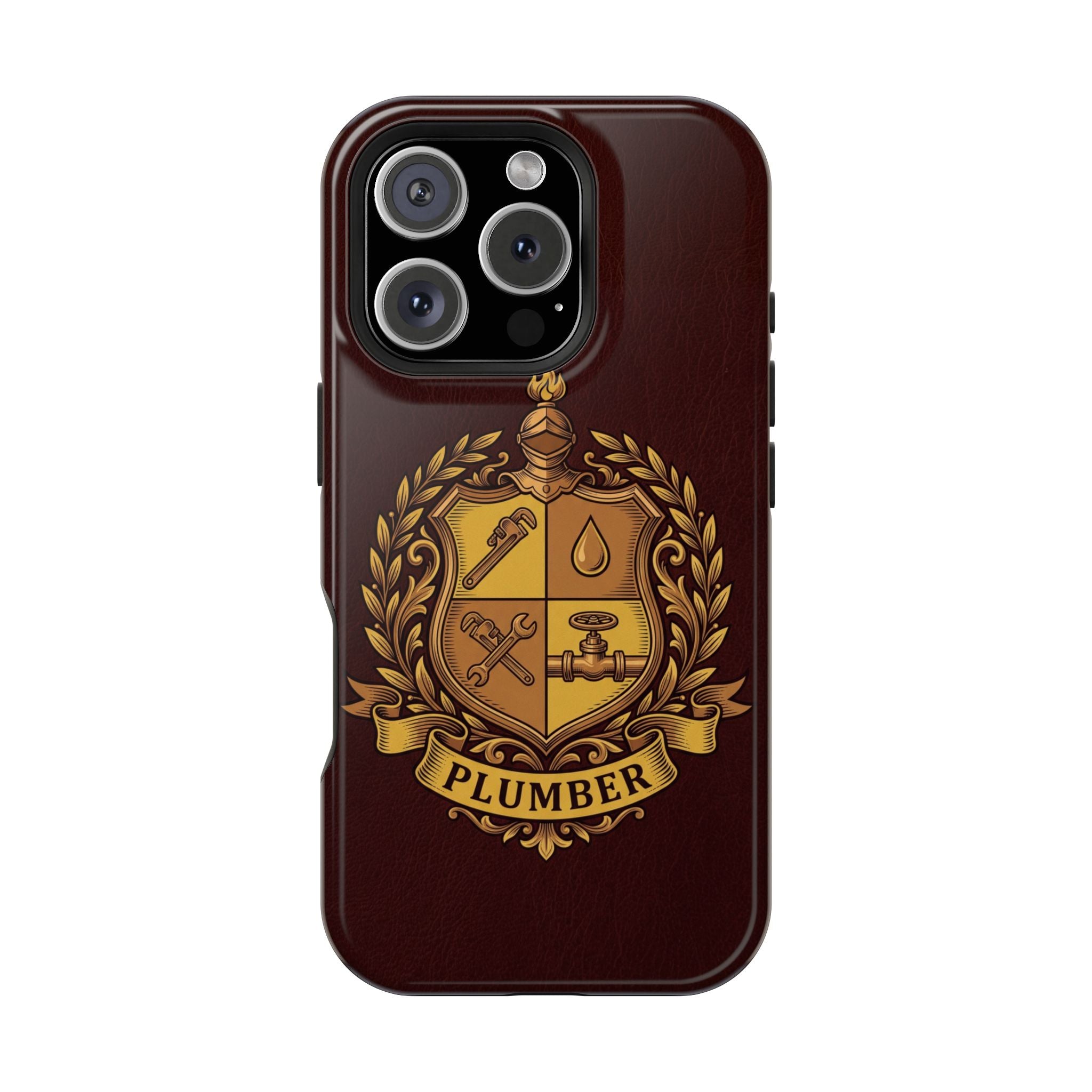 Plumber Crest Phone Case — Heraldic Shield Wireless Charging Cover