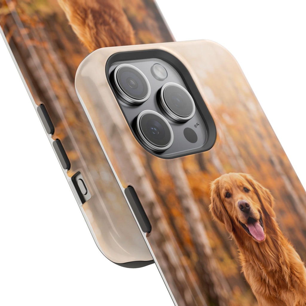 Autumn Golden Retriever Phone Case — Impact-Resistant Wireless Charging Cover