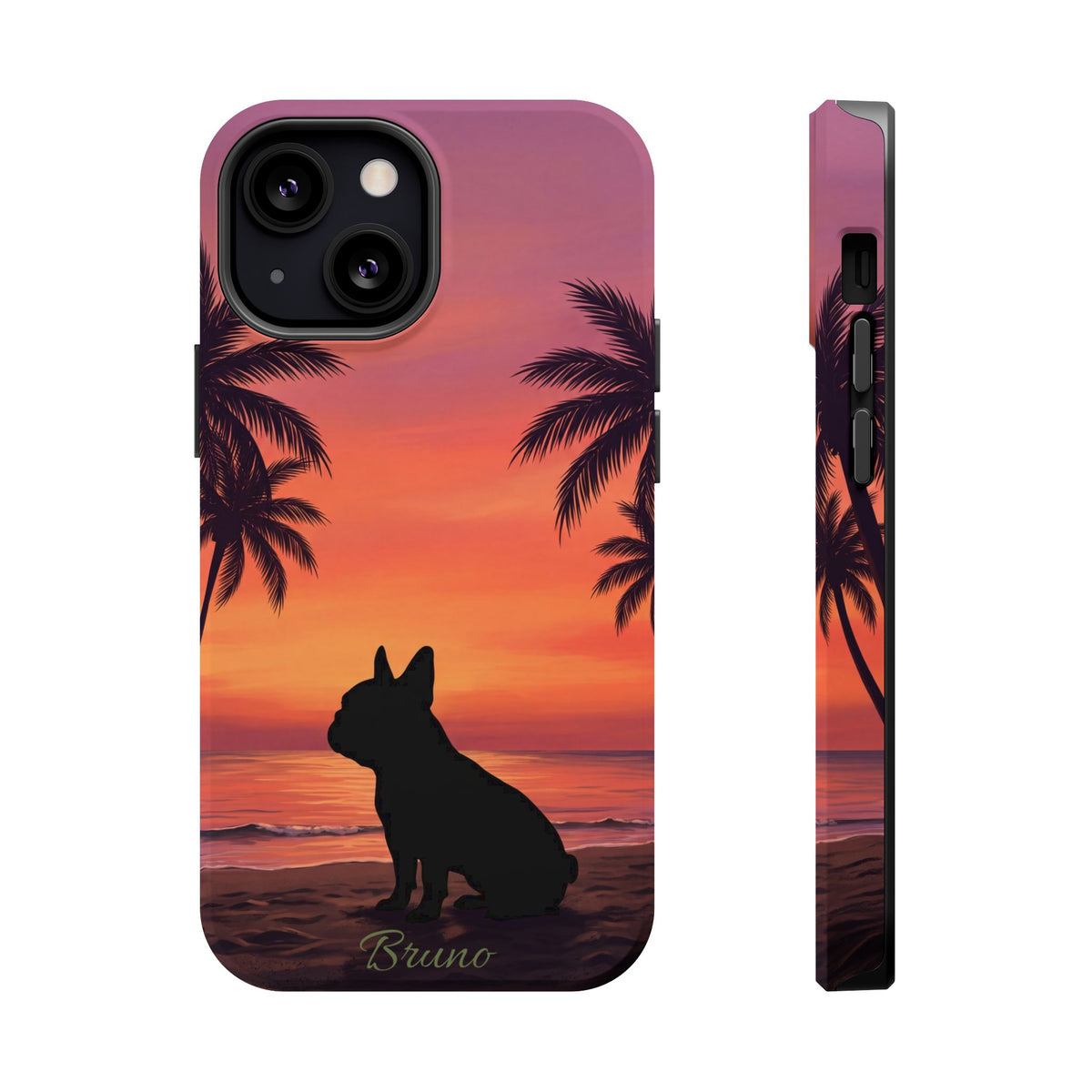 Personalized French Bulldog Tropical Beach Phone Case — Wireless Charging Cover