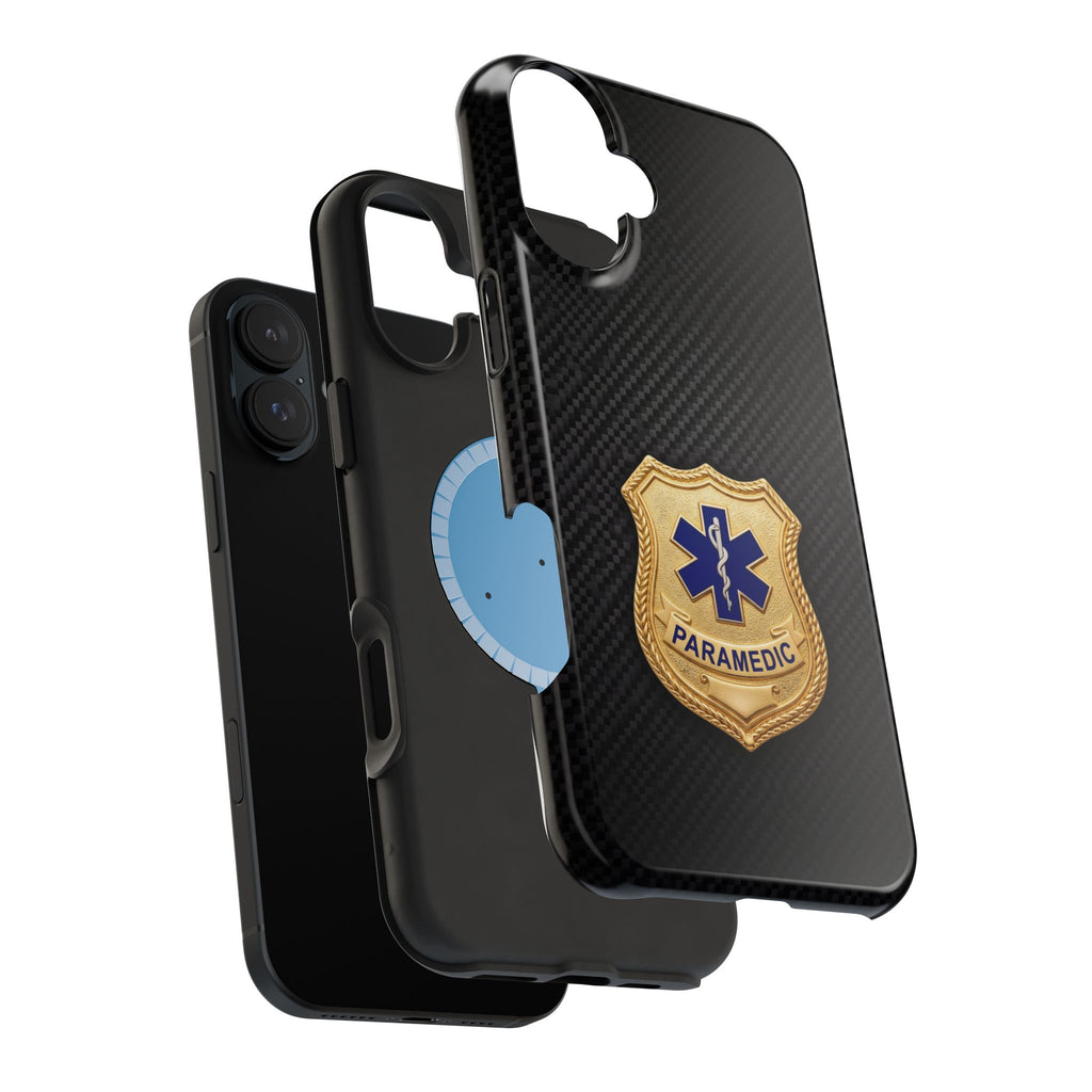 Gold Paramedic Badge Black Phone Case — Magnetic Wireless Charging Cover