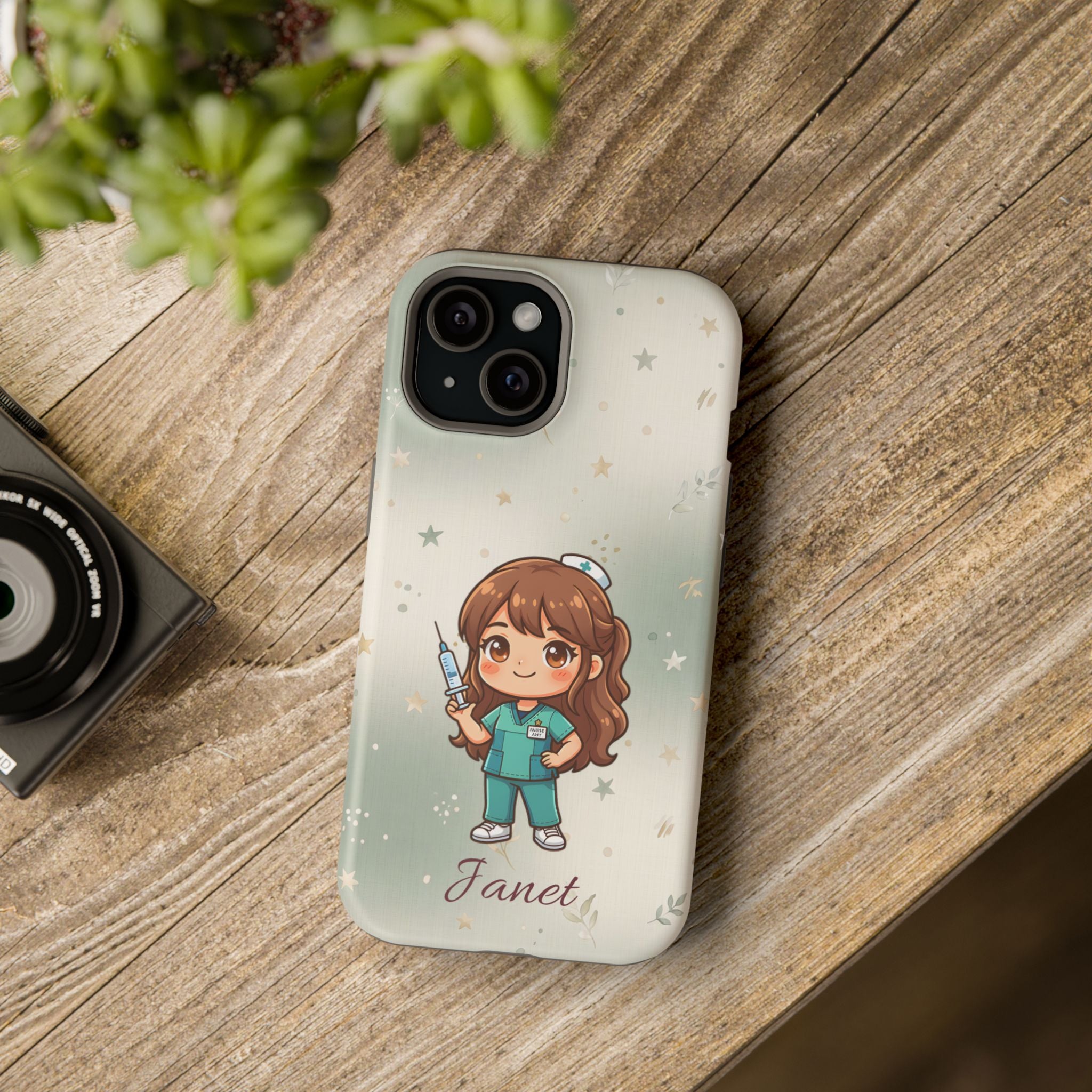 Personalized Nurse with Syringe Phone Case — Wireless Charging Cover
