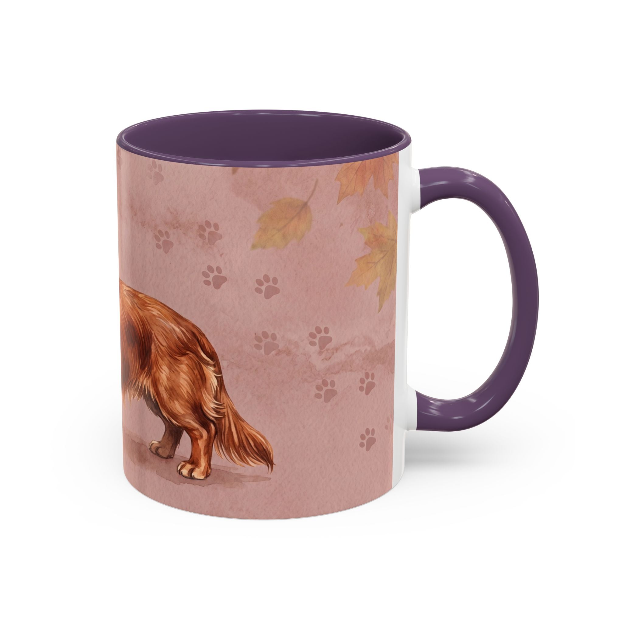 Dachshund Lover Mug | Long-Haired Wiener Dog with Plaid Bandana, Dusty Rose Watercolor Dog Gift