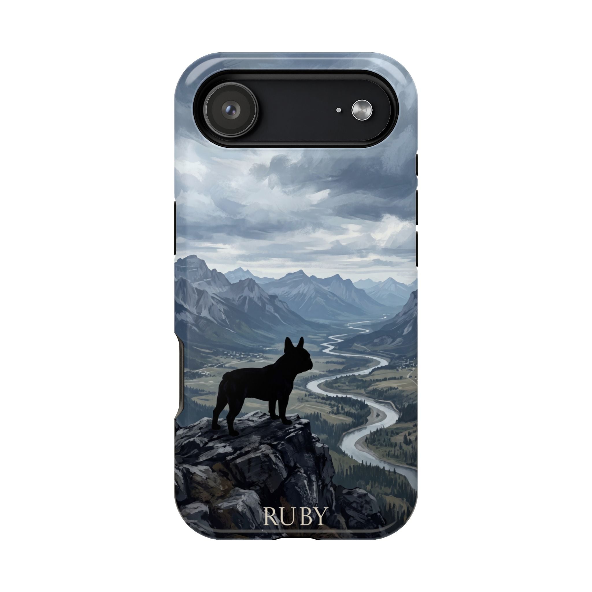 Personalized French Bulldog Mountain Valley Phone Case — Wireless Charging Cover