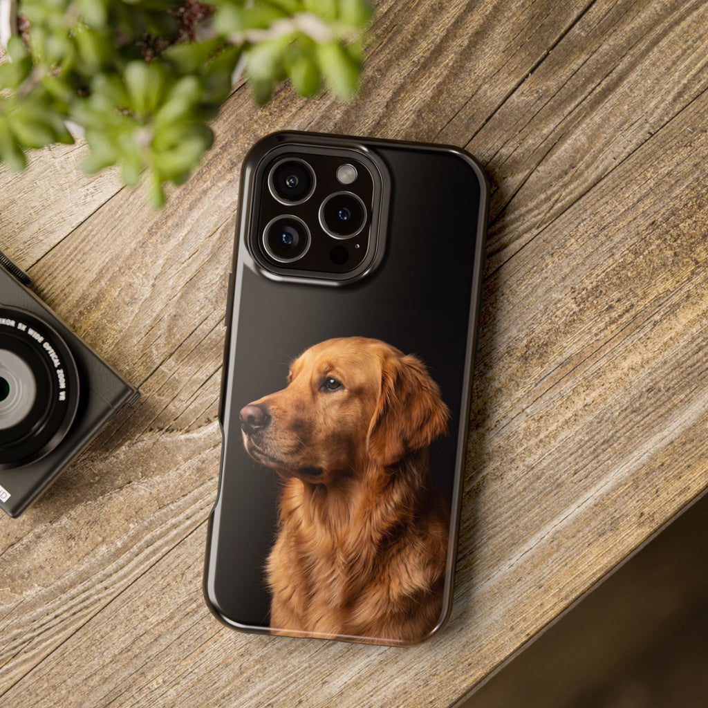 Golden Retriever Portrait Phone Case — Impact-Resistant Wireless Charging Cover