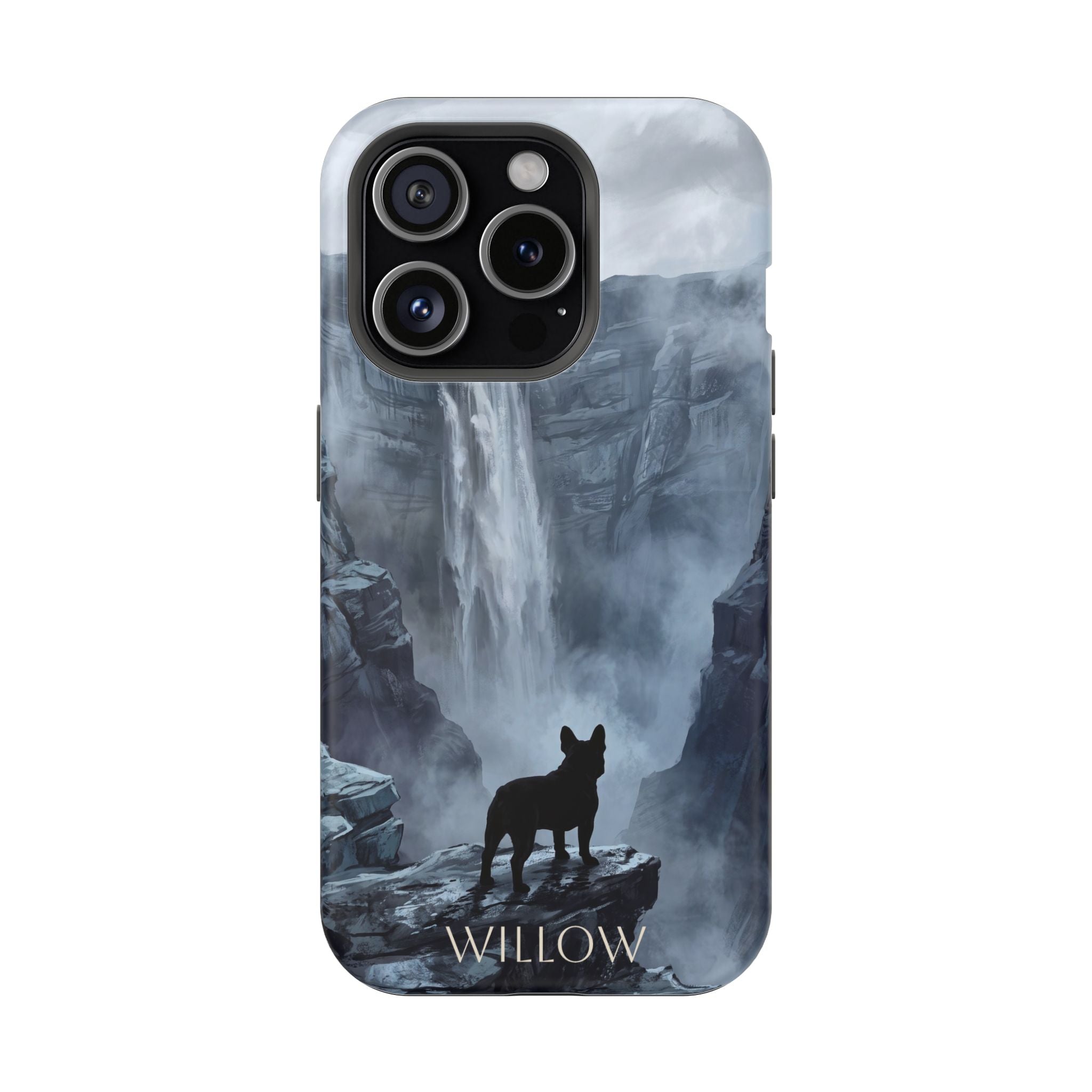 Personalized French Bulldog Misty Waterfall Phone Case — Wireless Charging Cover