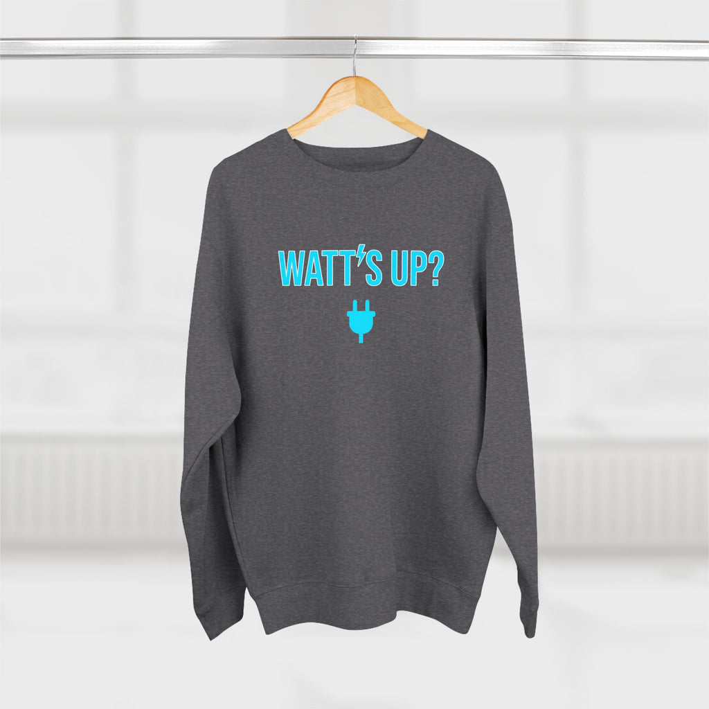Watt's Up Electrician Sweatshirt | Funny Electrician Gift Crewneck