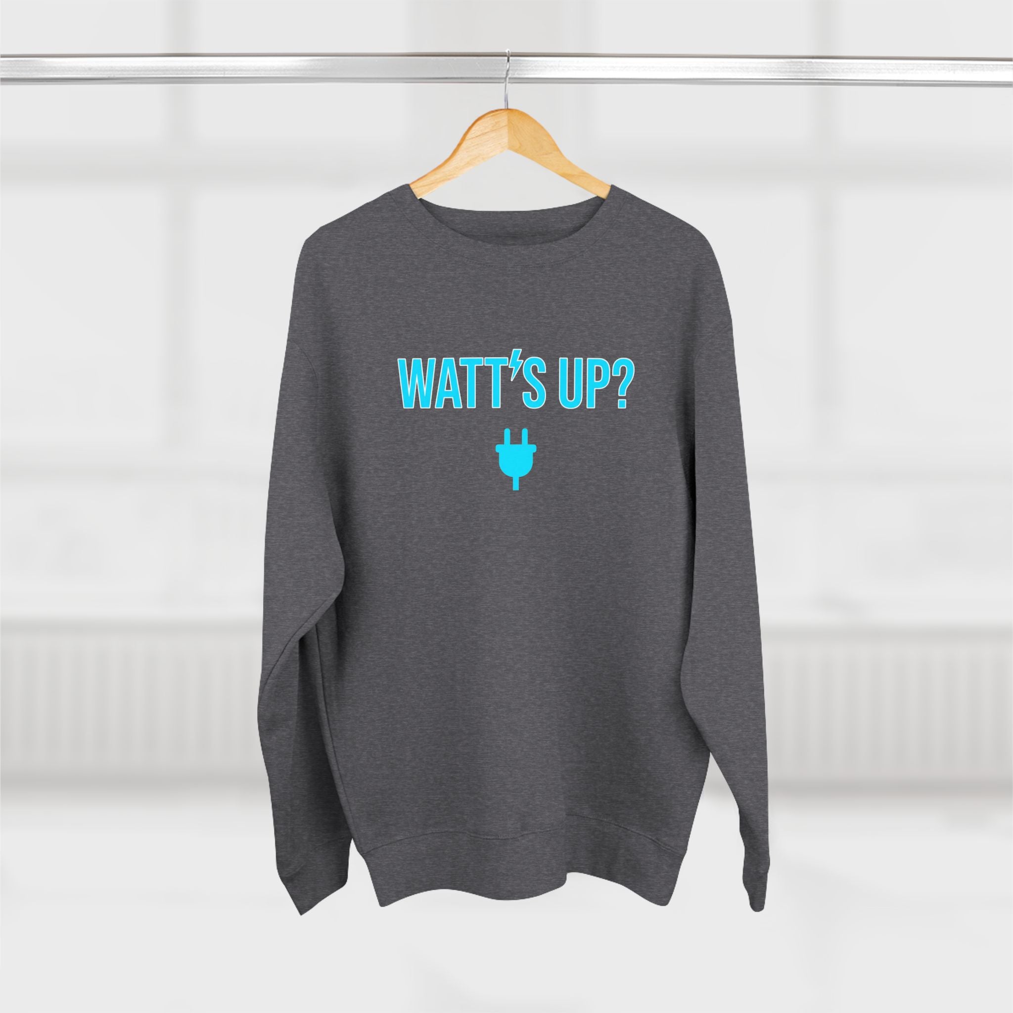 Watt's Up Electrician Sweatshirt | Funny Electrician Gift Crewneck