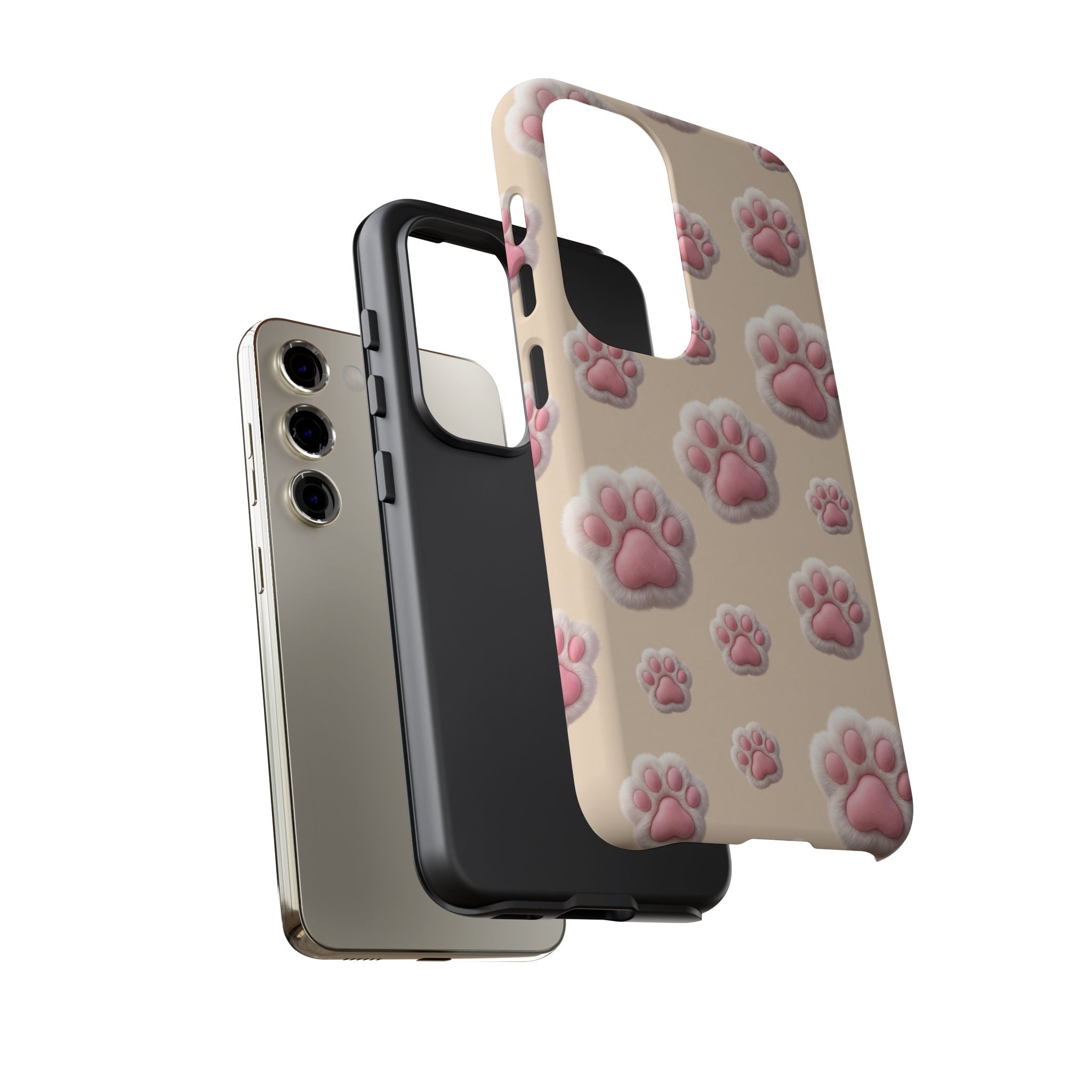 Golden Retriever Paw Print Phone Case | Cute Pink Paw Pattern for Dog Lovers | iPhone & Samsung