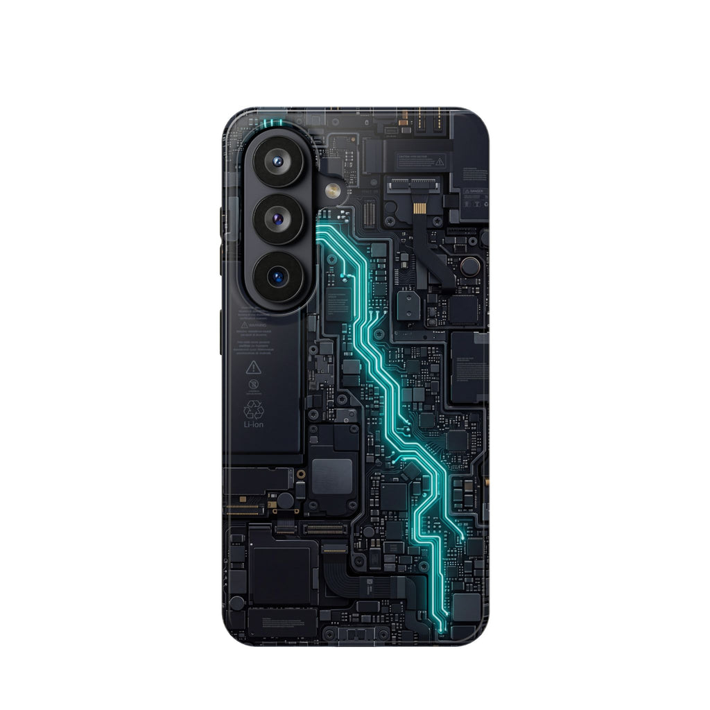 Cyan Bolt Electrician Phone Case — Electric Circuit Wireless Charging Cover