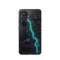 Cyan Bolt Electrician Phone Case — Electric Circuit Wireless Charging Cover