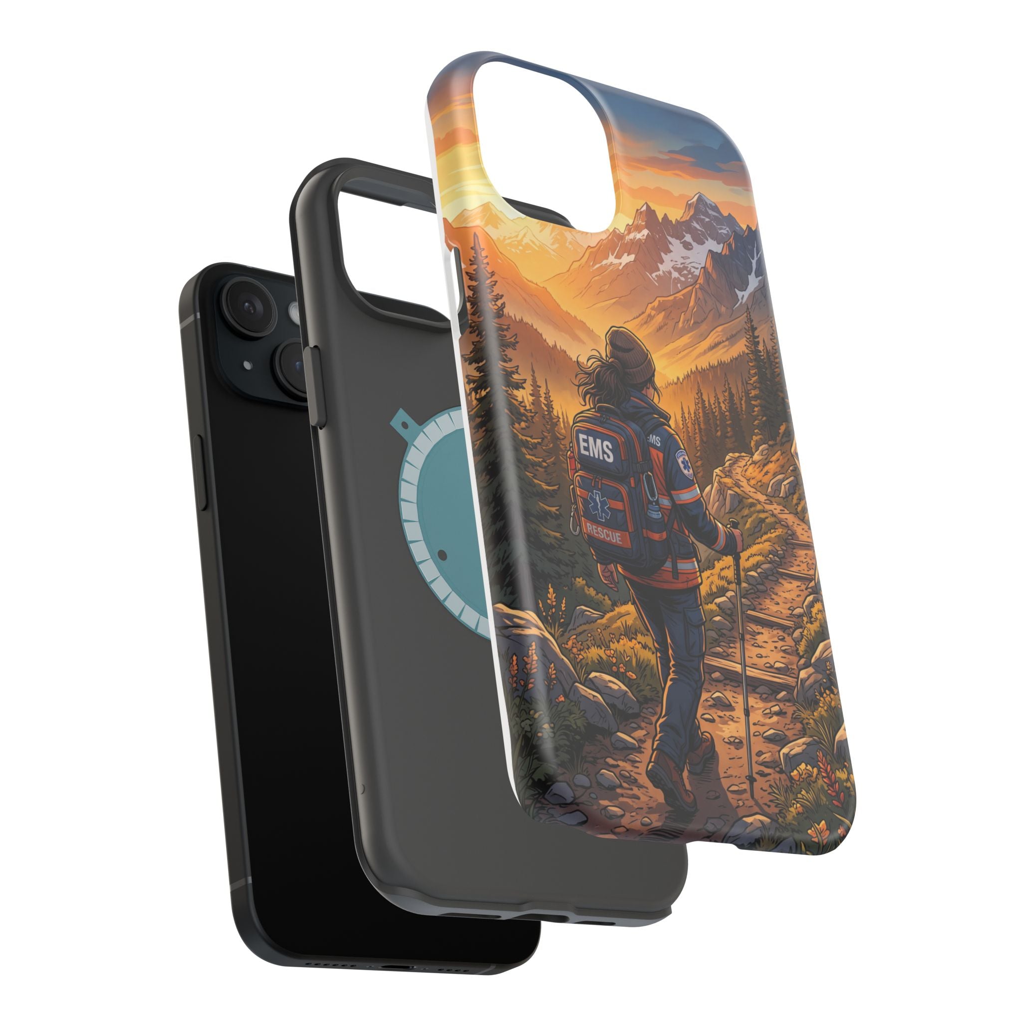 Paramedic/EMT Mountain Phone Case — Magnetic Wireless Charging Cover