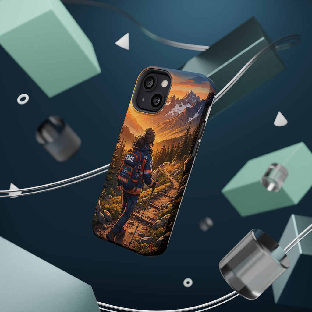 Paramedic/EMT Mountain Phone Case — Magnetic Wireless Charging Cover