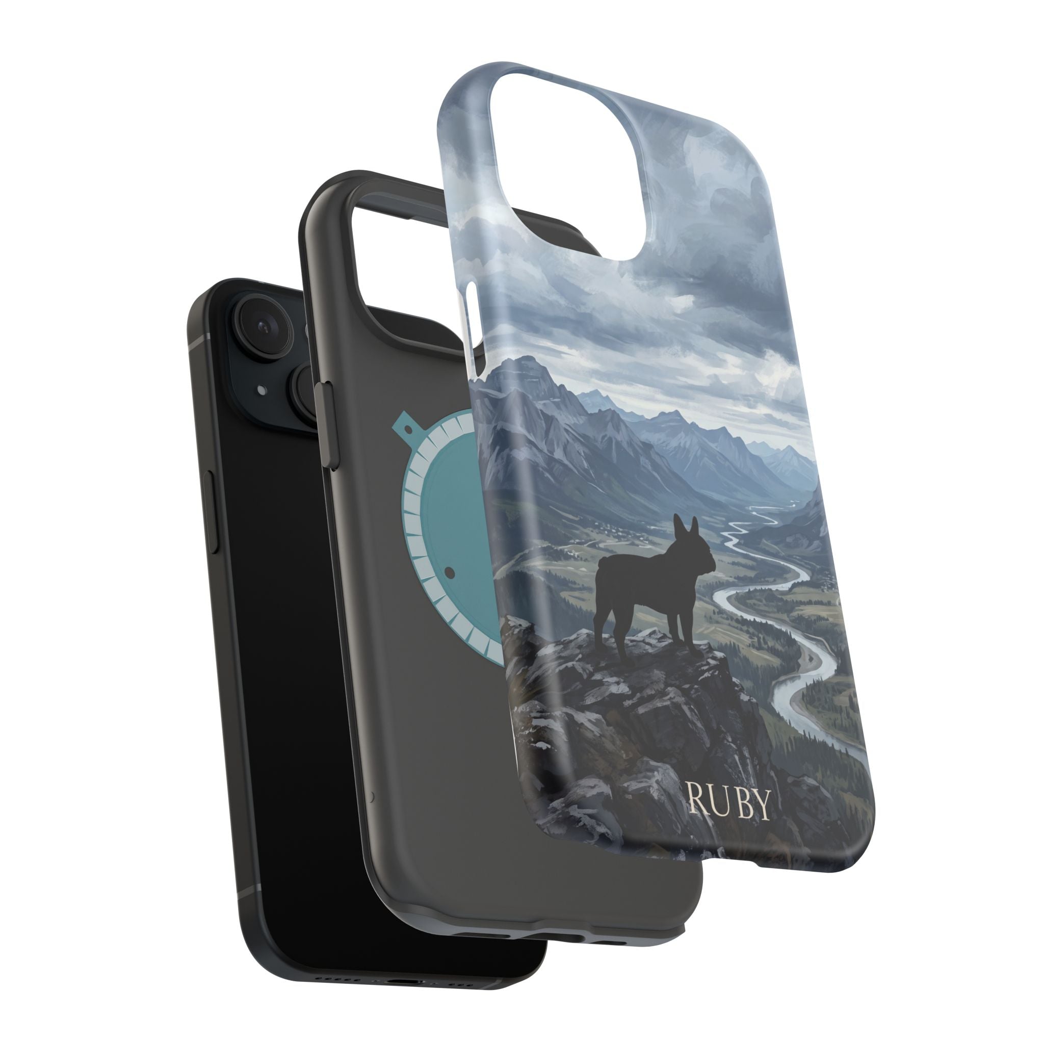 Personalized French Bulldog Mountain Valley Phone Case — Wireless Charging Cover