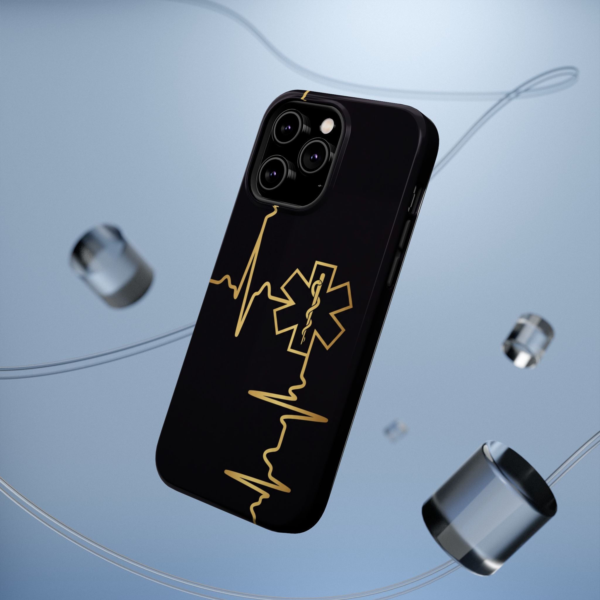 Paramedic/EMT Heartbeat Line Phone Case — Magnetic Wireless Charging Cover