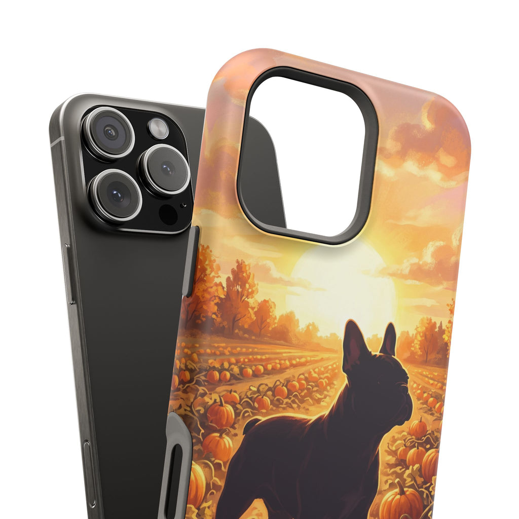 Personalized French Bulldog Pumpkin Patch Phone Case — Wireless Charging Cover