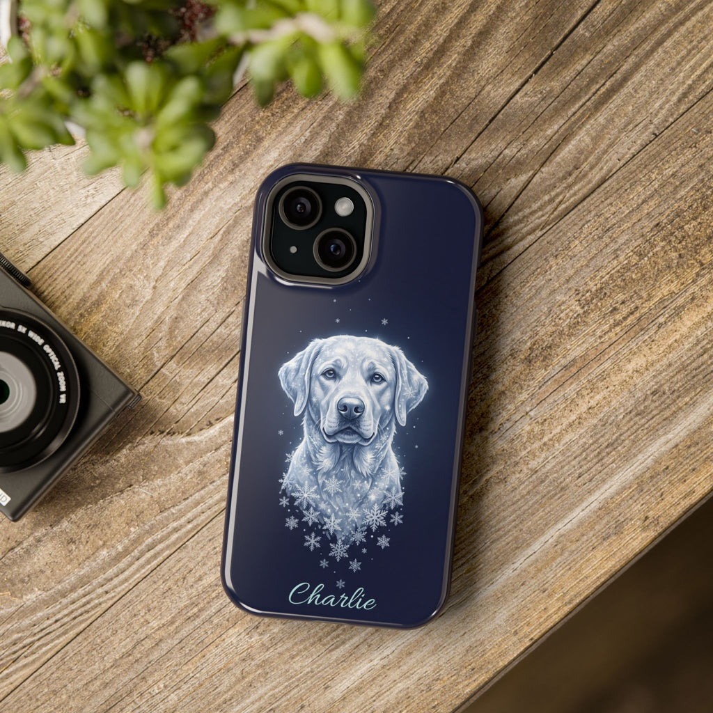 Personalized Winter Snowflake Labrador Phone Case — Tough Magnetic Case with Wireless Charging