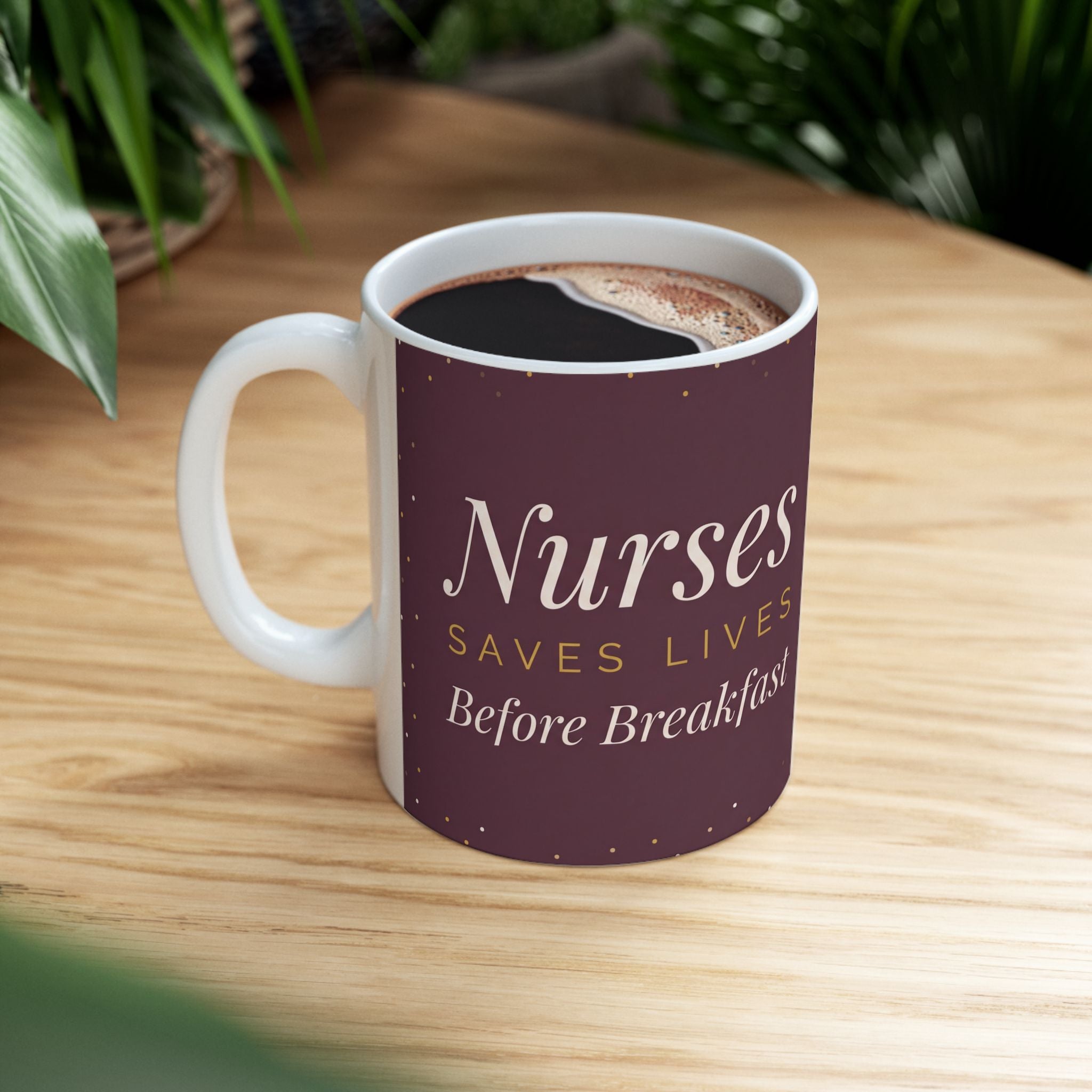 Nurse Mug – Nurses saves lives before breakfast – Funny Nurse Mug – Coffee Mug for Nurses – ER Nurse Gift