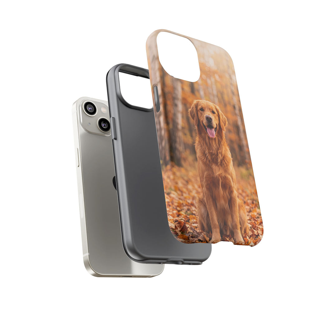 Golden Retriever Autumn Forest Phone Case | Happy Dog in Fall Foliage | Samsung & iPhone