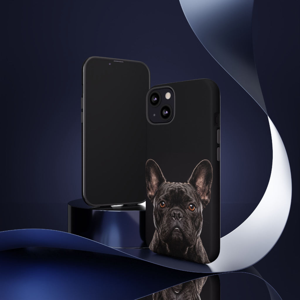 Front-Facing French Bulldog Phone Case | Dramatic Black Studio Portrait | Samsung & iPhone