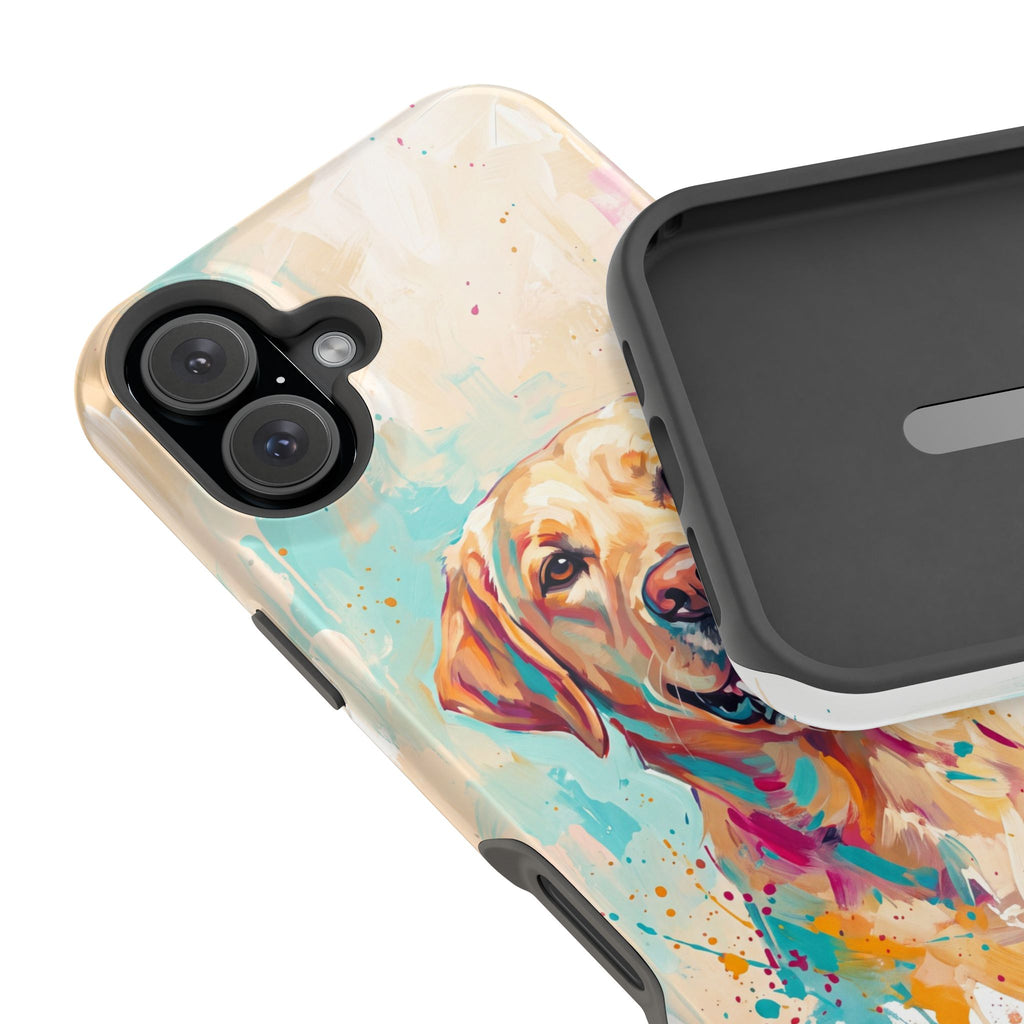 Yellow Labrador Colour Splash Phone Case — Tough Magnetic Case with Wireless Charging