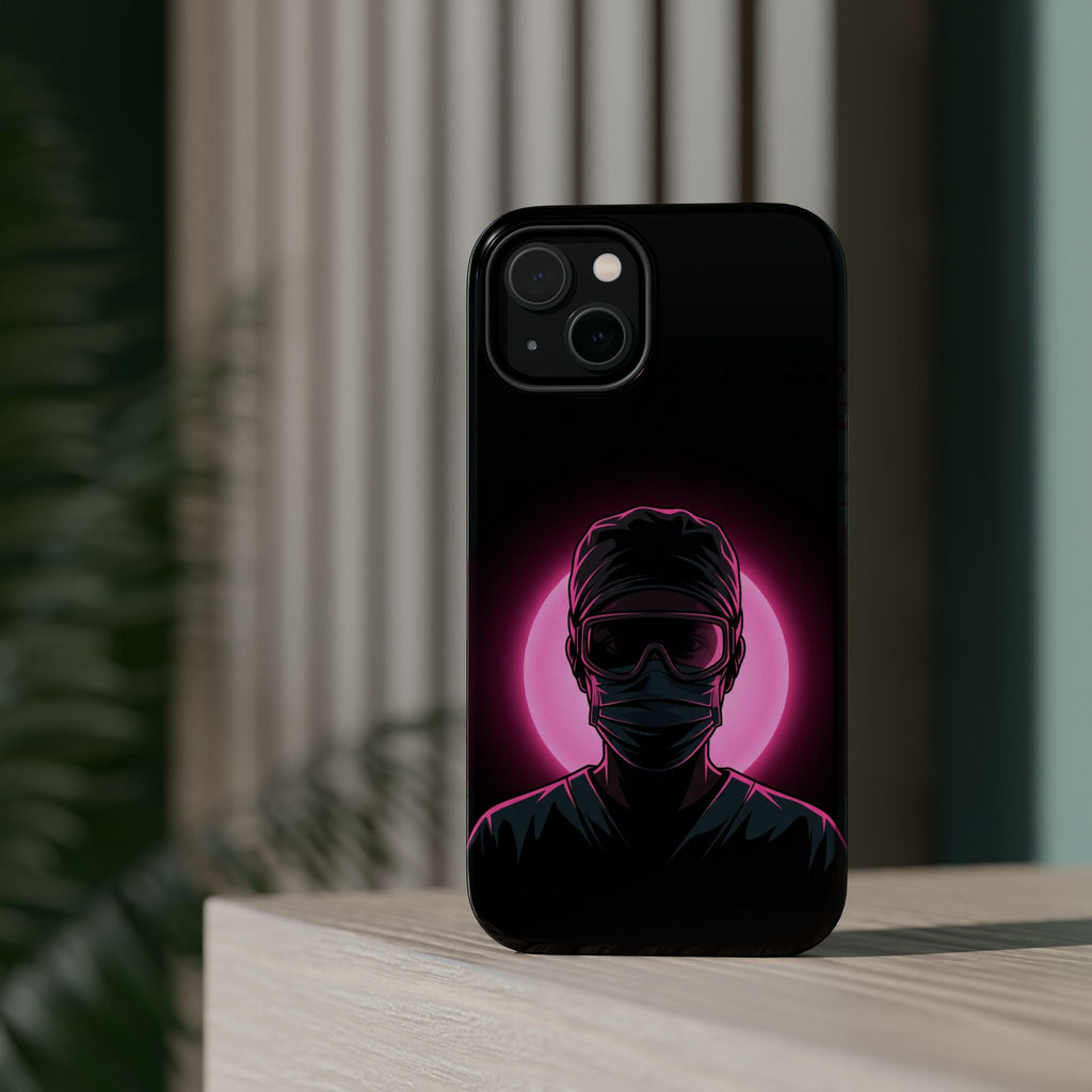 Nurse Portrait Phone Case — Navy Wireless Charging Cover