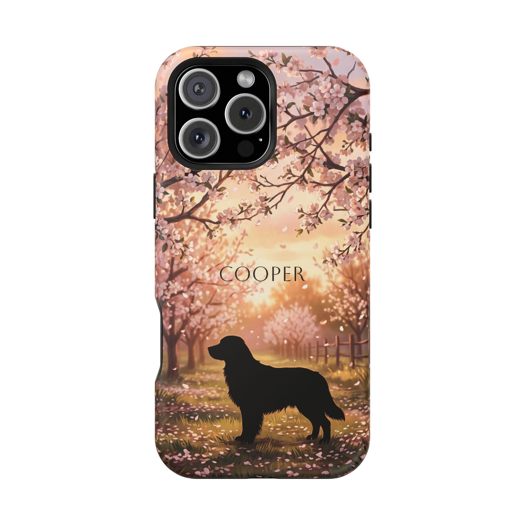 Personalized Golden Retriever Autumn Forest Phone Case — Wireless Charging Cover