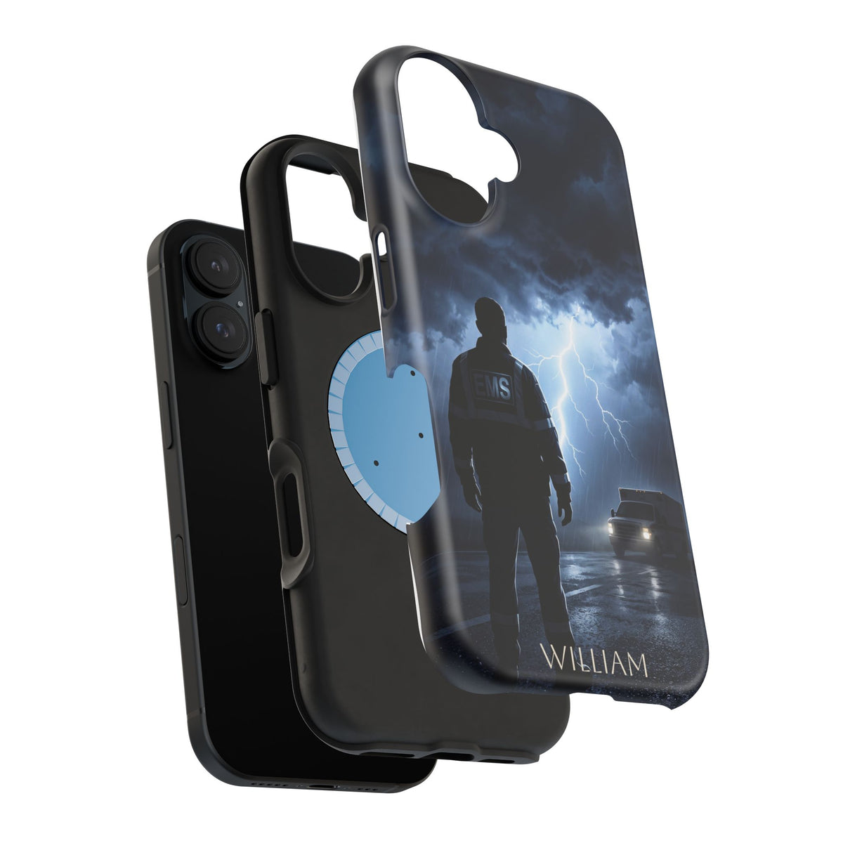 Personalized Lightning Storm EMS Phone Case — Wireless Charging Cover