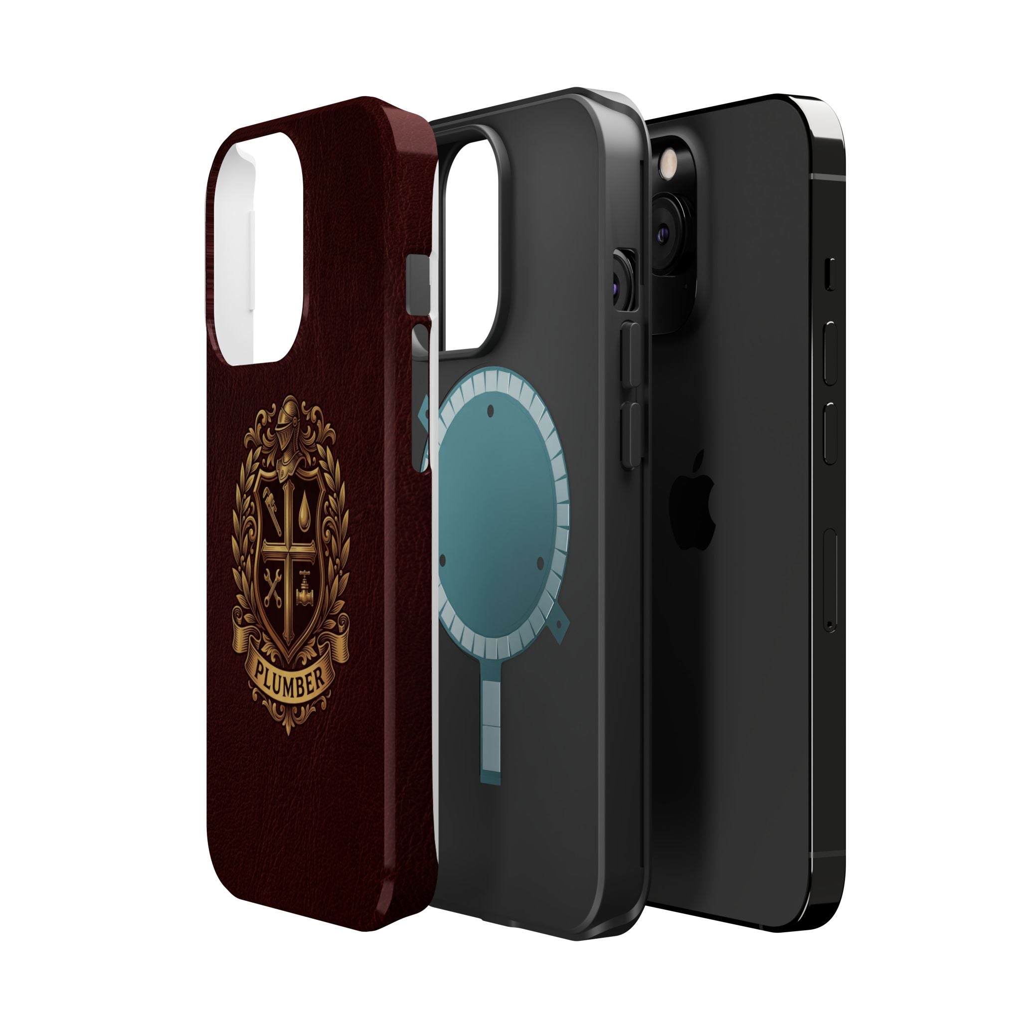 Plumber Crest Phone Case — Heraldic Shield Design Wireless Charging Cover
