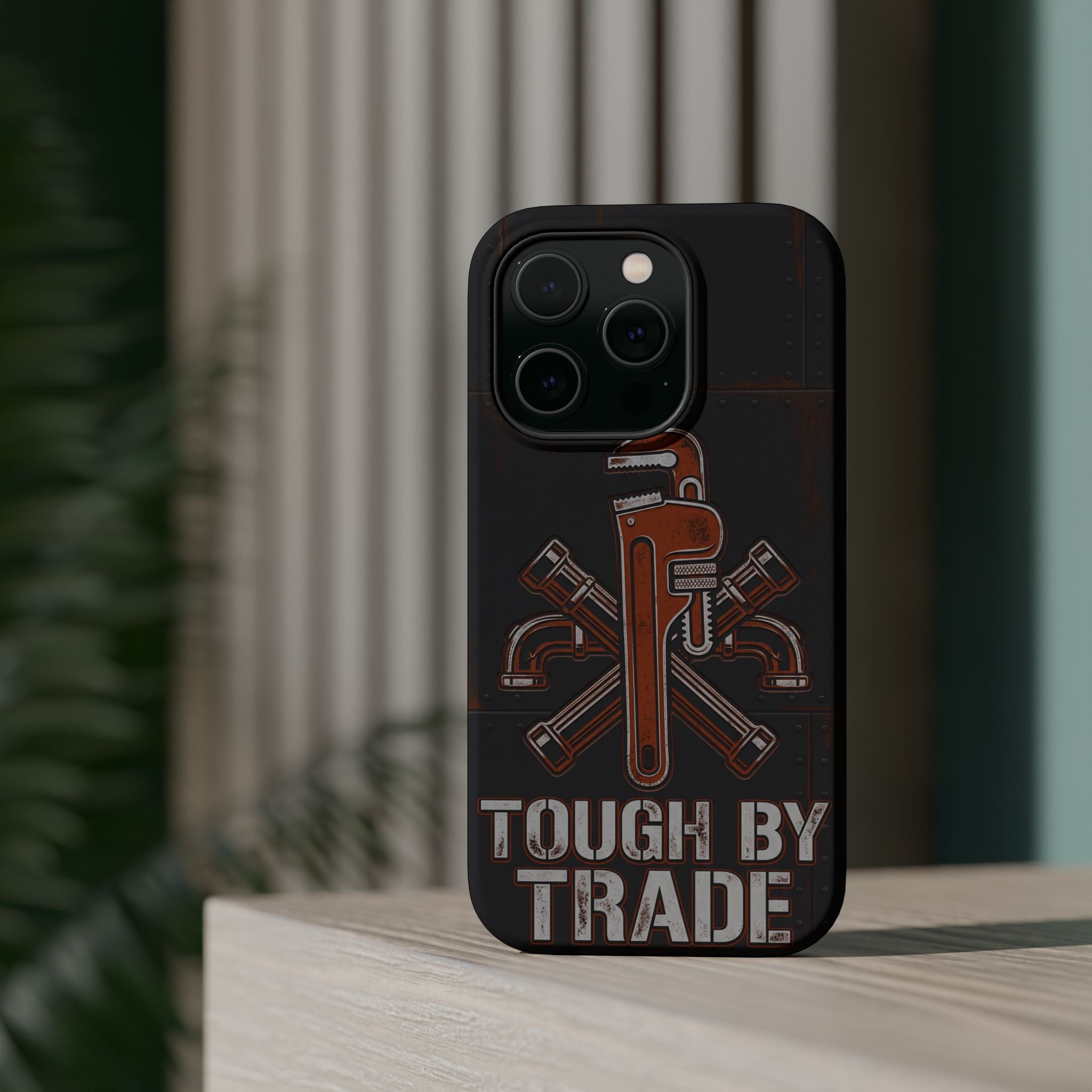 Tough By Trade Phone Case — Crossed Wrenches Wireless Charging Cover