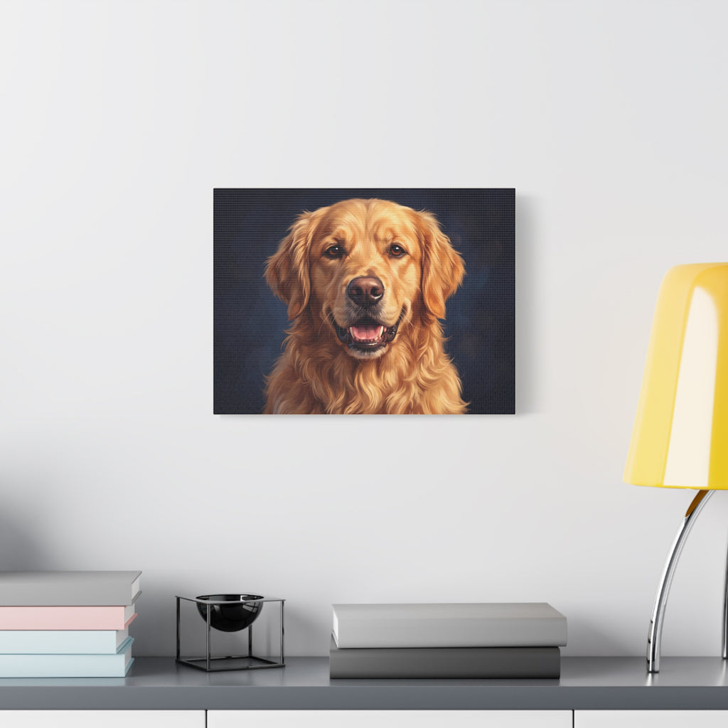 Golden Retriever Portrait Matte Canvas Wall Art