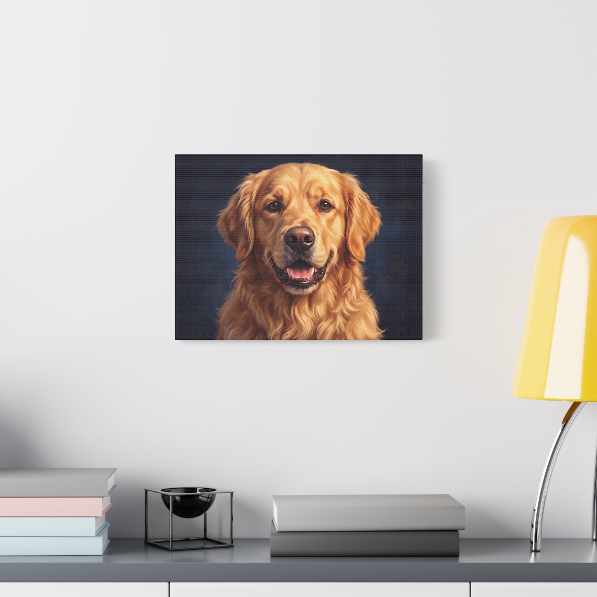 Golden Retriever Portrait Matte Canvas Wall Art
