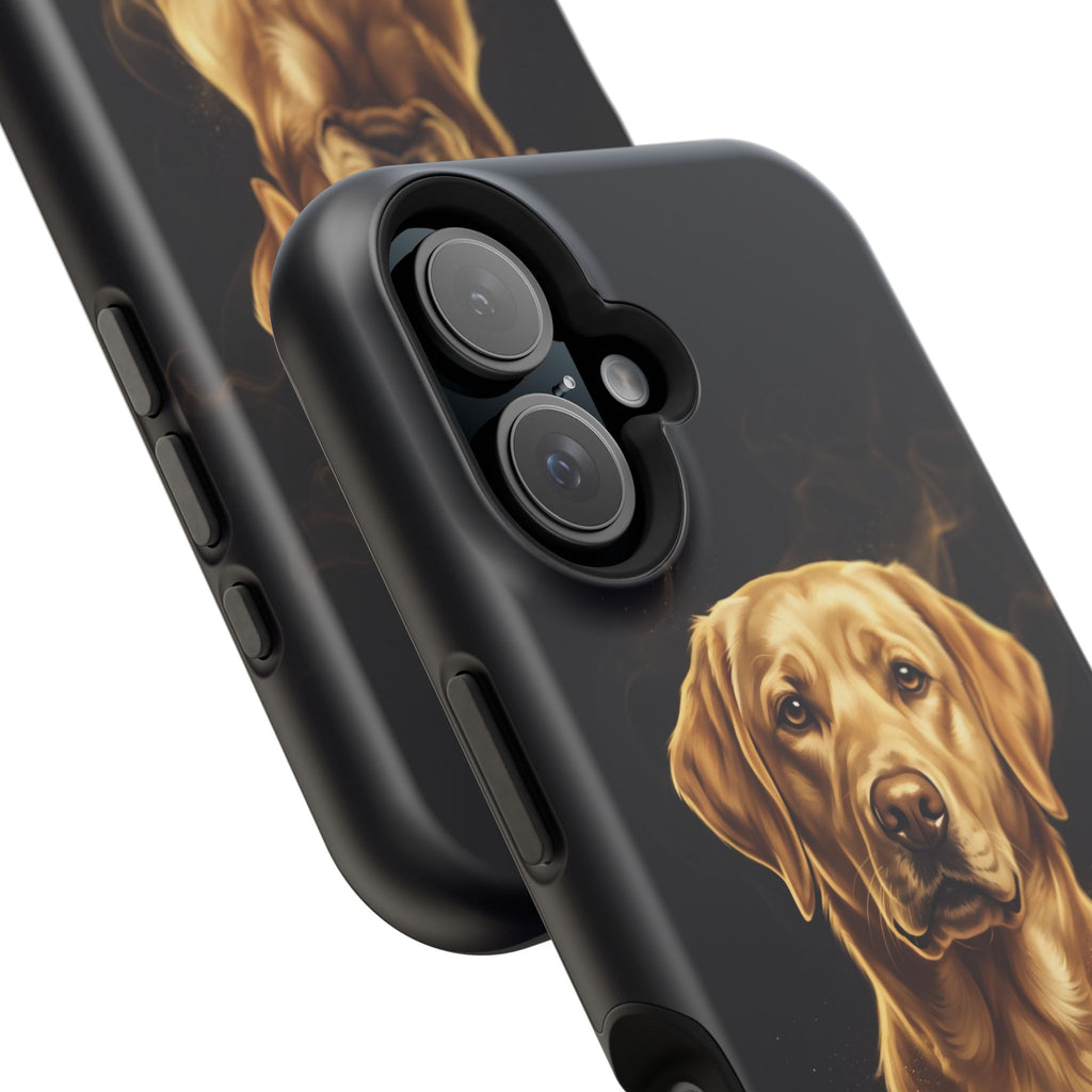 Personalized Gold Smoke Labrador Phone Case — Tough Magnetic Case with Wireless Charging