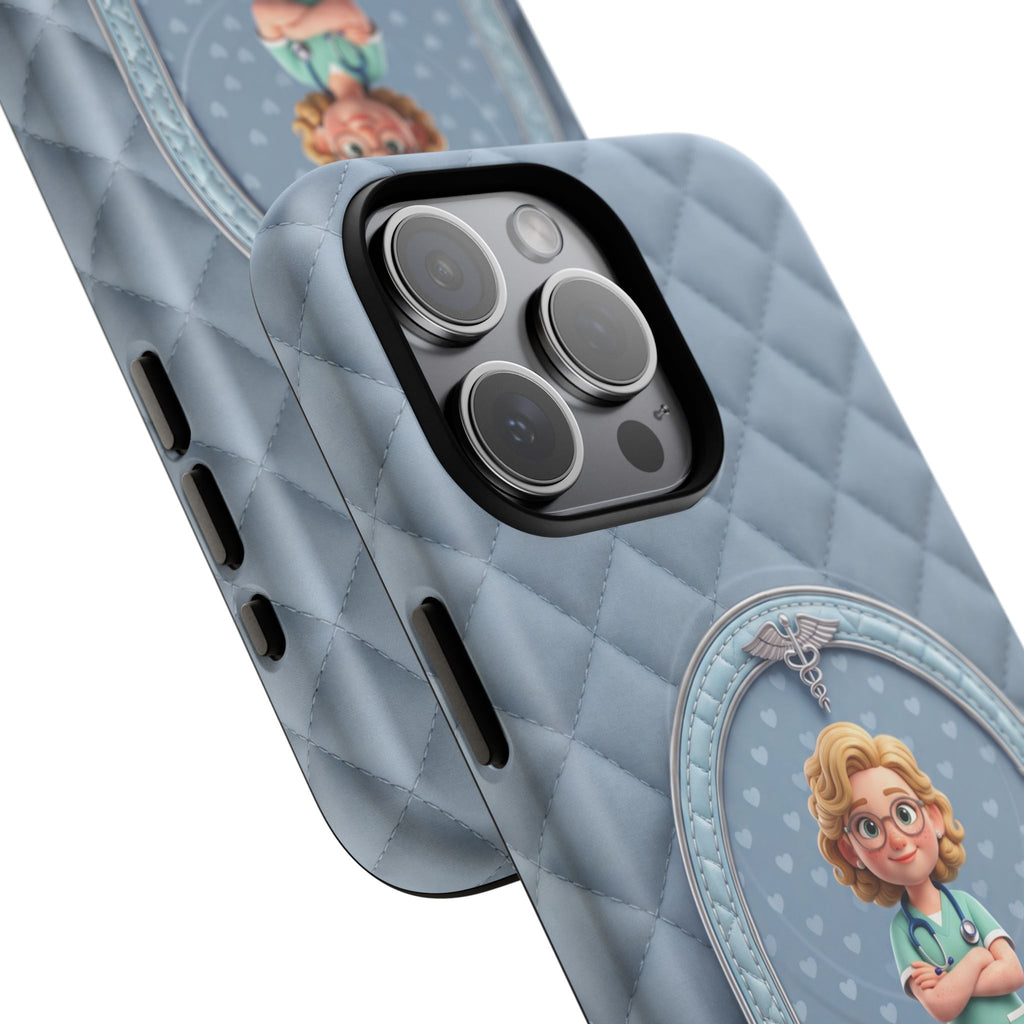Personalized Nurse Phone Case | Quilted Badge Design, Custom Name iPhone Case