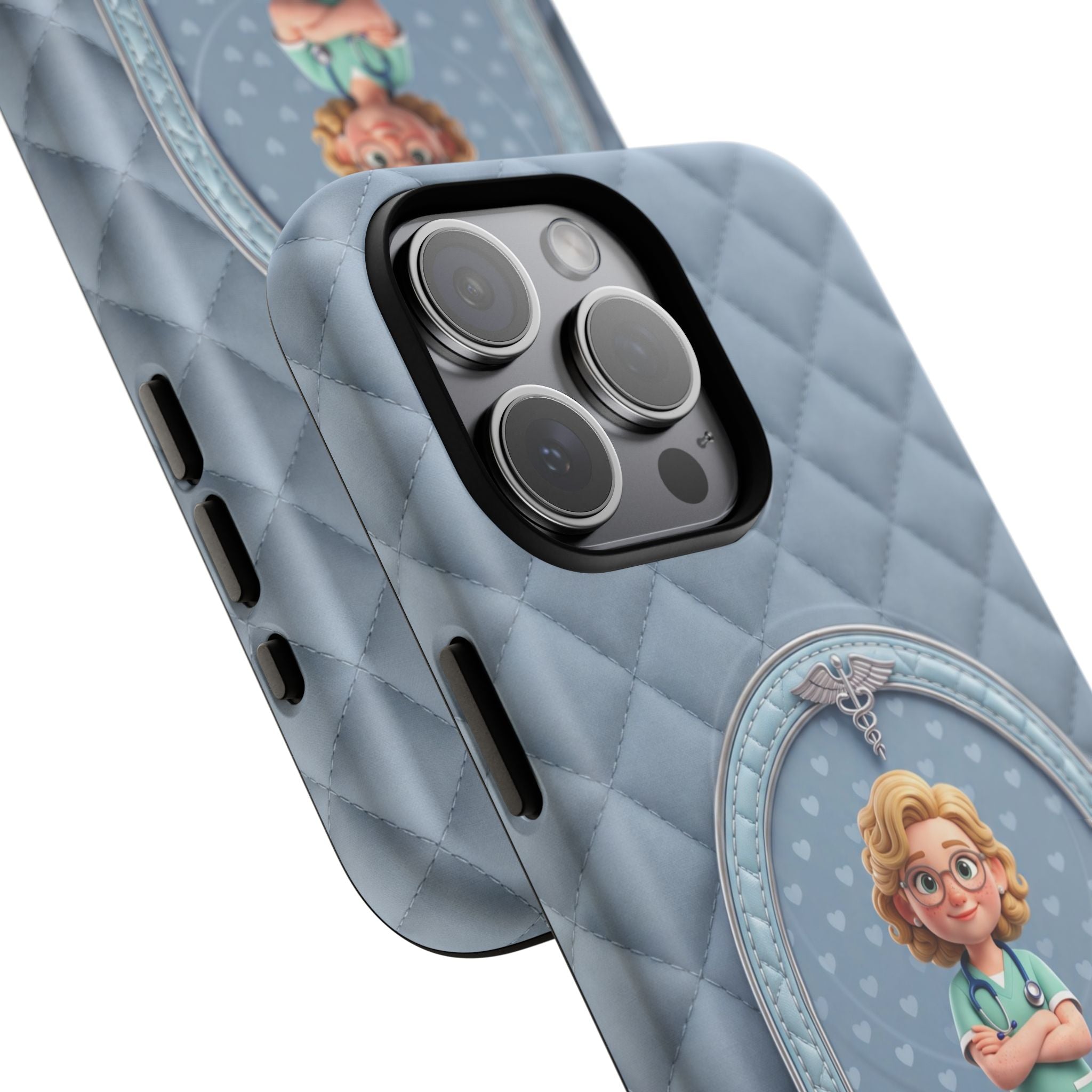 Personalized Nurse Phone Case | Quilted Badge Design, Custom Name iPhone Case
