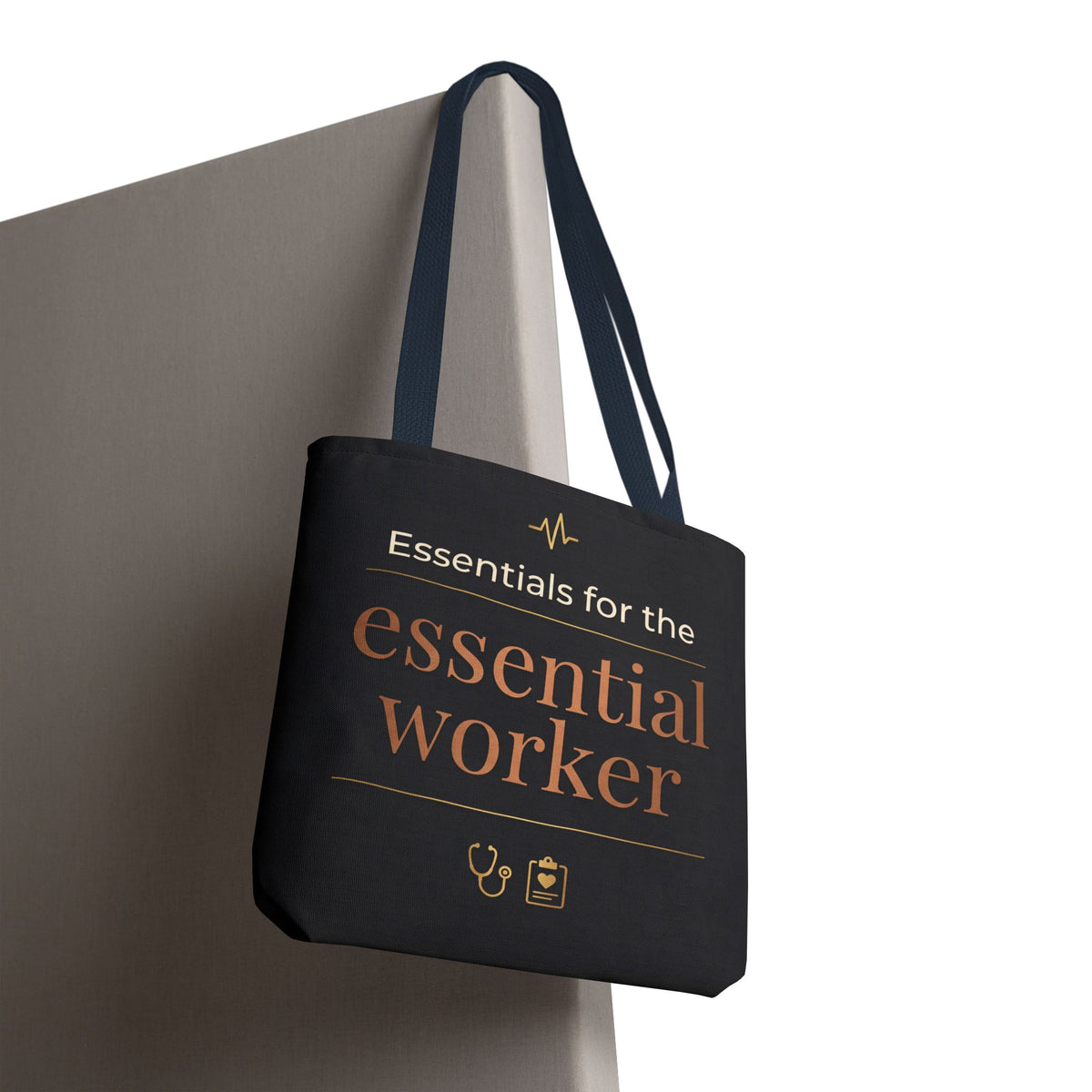 Essentials for the Essential Worker Tote | Healthcare Worker Gift Tote Bag | Nurse Doctor Appreciation Gift | Premium Polyester Carry-All