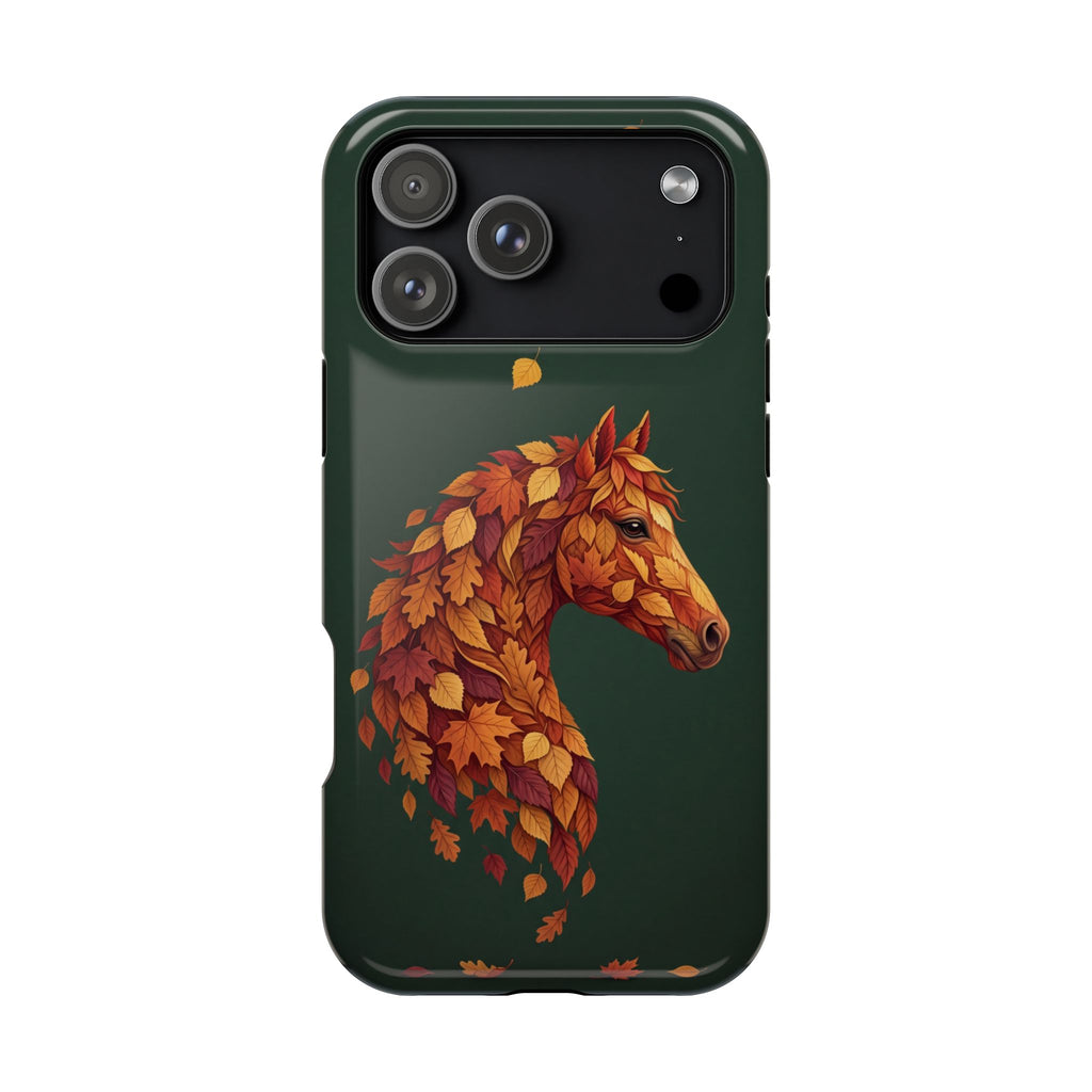 Autumn Leaves Horse Phone Case — Tough Magnetic Case with Wireless Charging