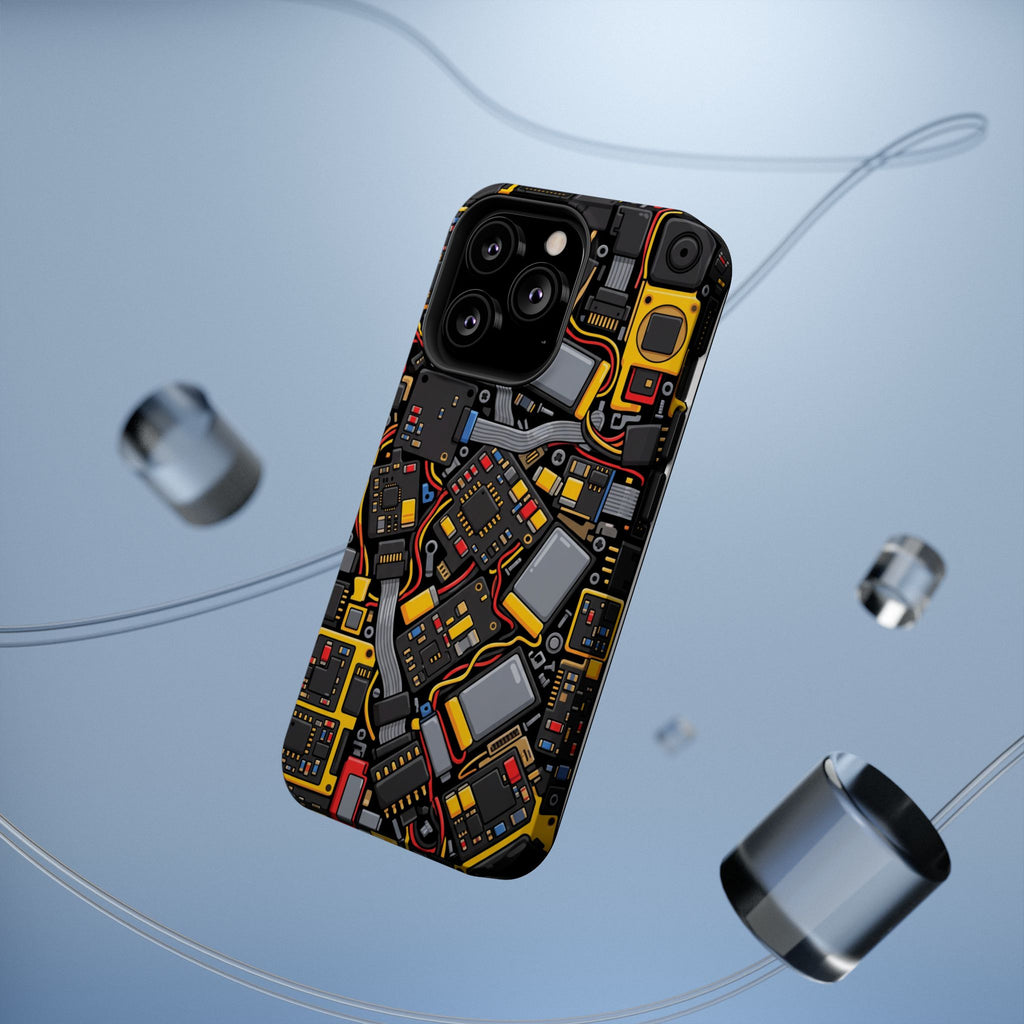 Voltage Board Phone Case — Yellow Circuit Wireless Charging Cover