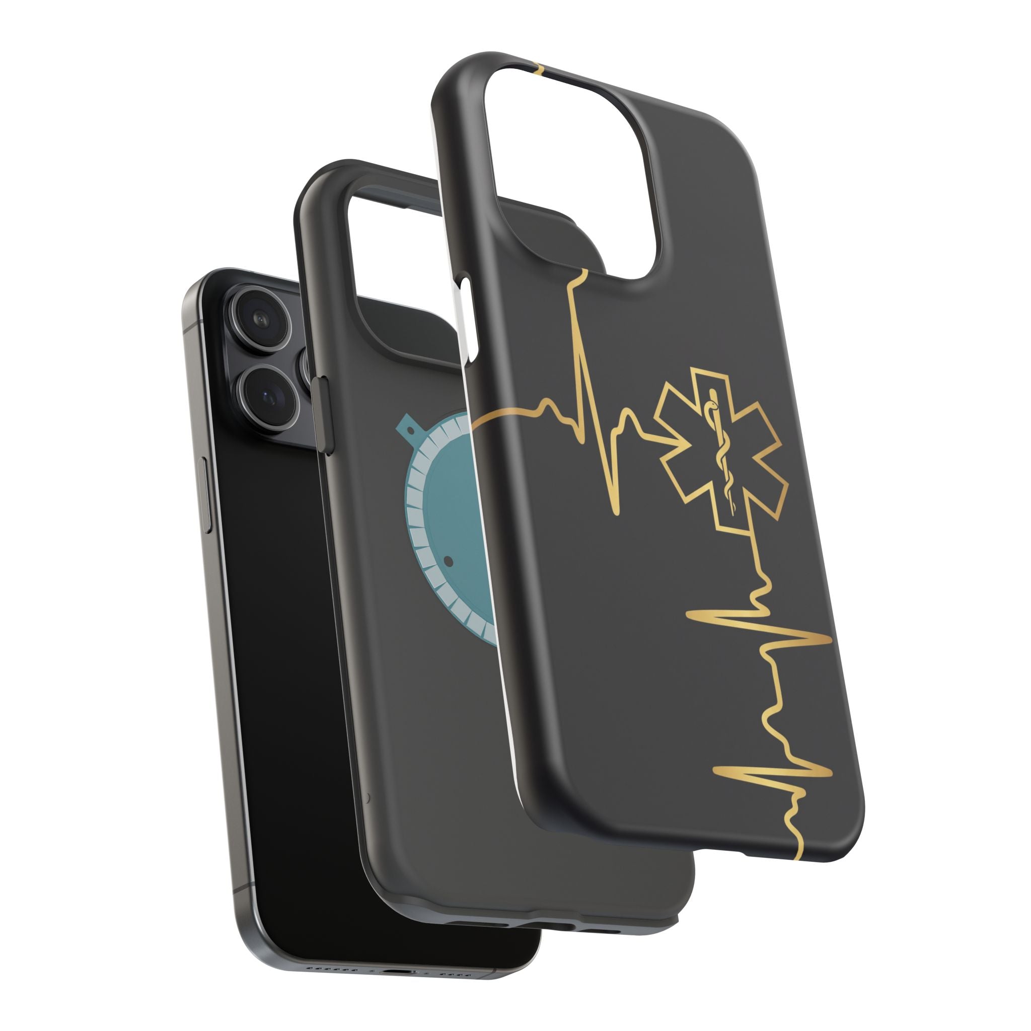 Paramedic/EMT Heartbeat Line Phone Case — Magnetic Wireless Charging Cover