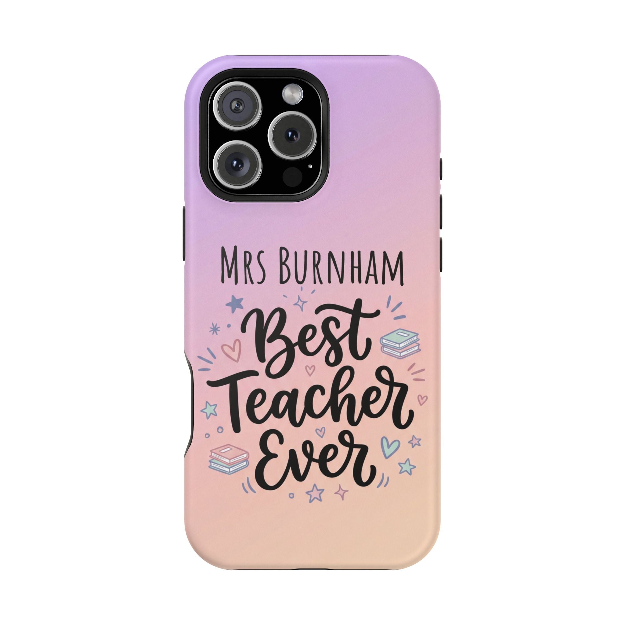 Best Teacher Ever Personalized Phone Case — Wireless Charging Cover