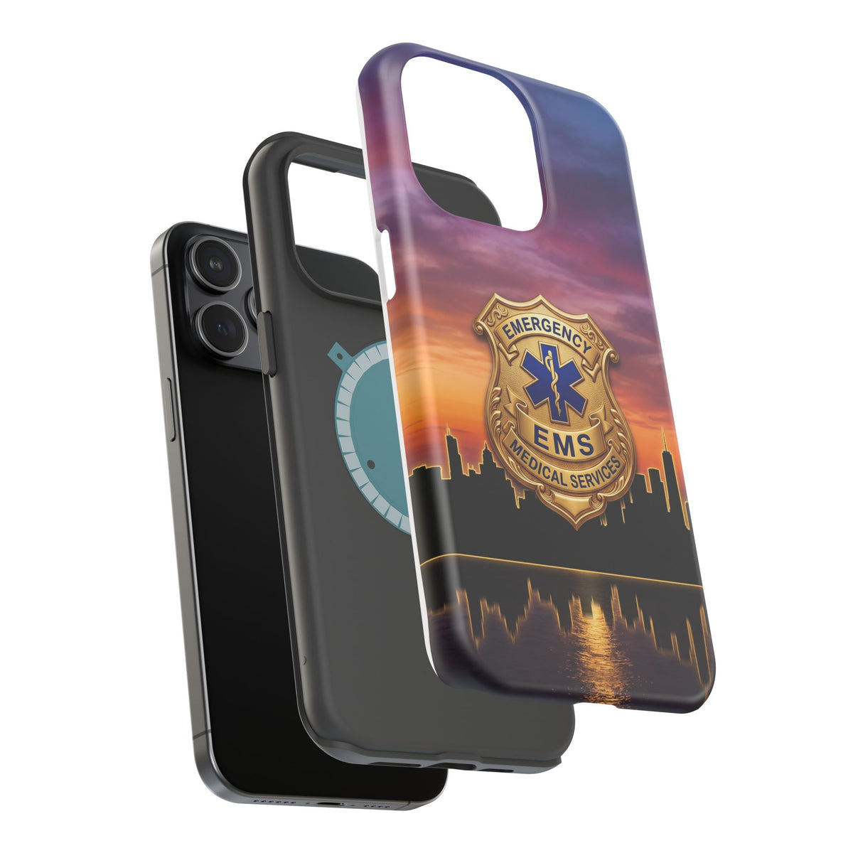 EMS Badge Sunset Skyline Phone Case — Magnetic Wireless Charging Cover
